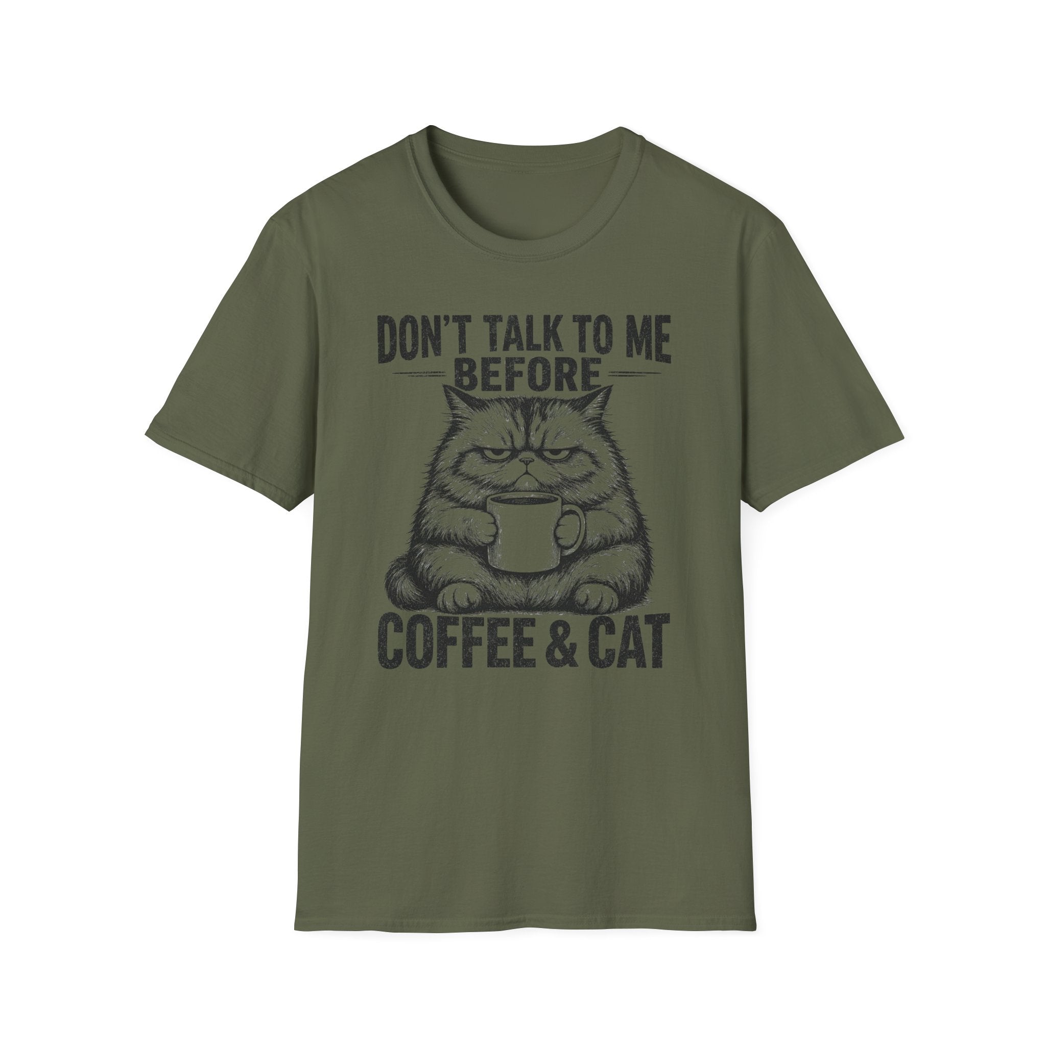 Dont Talk To Me Before Coffee And Cat T-SHIRT