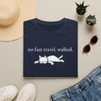 no fast travel. walked. T-shirt