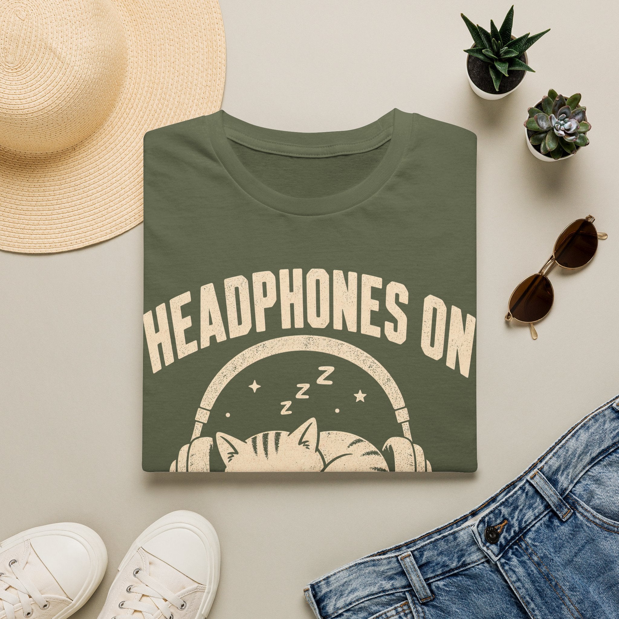 Headphones On World Off T-SHIRT