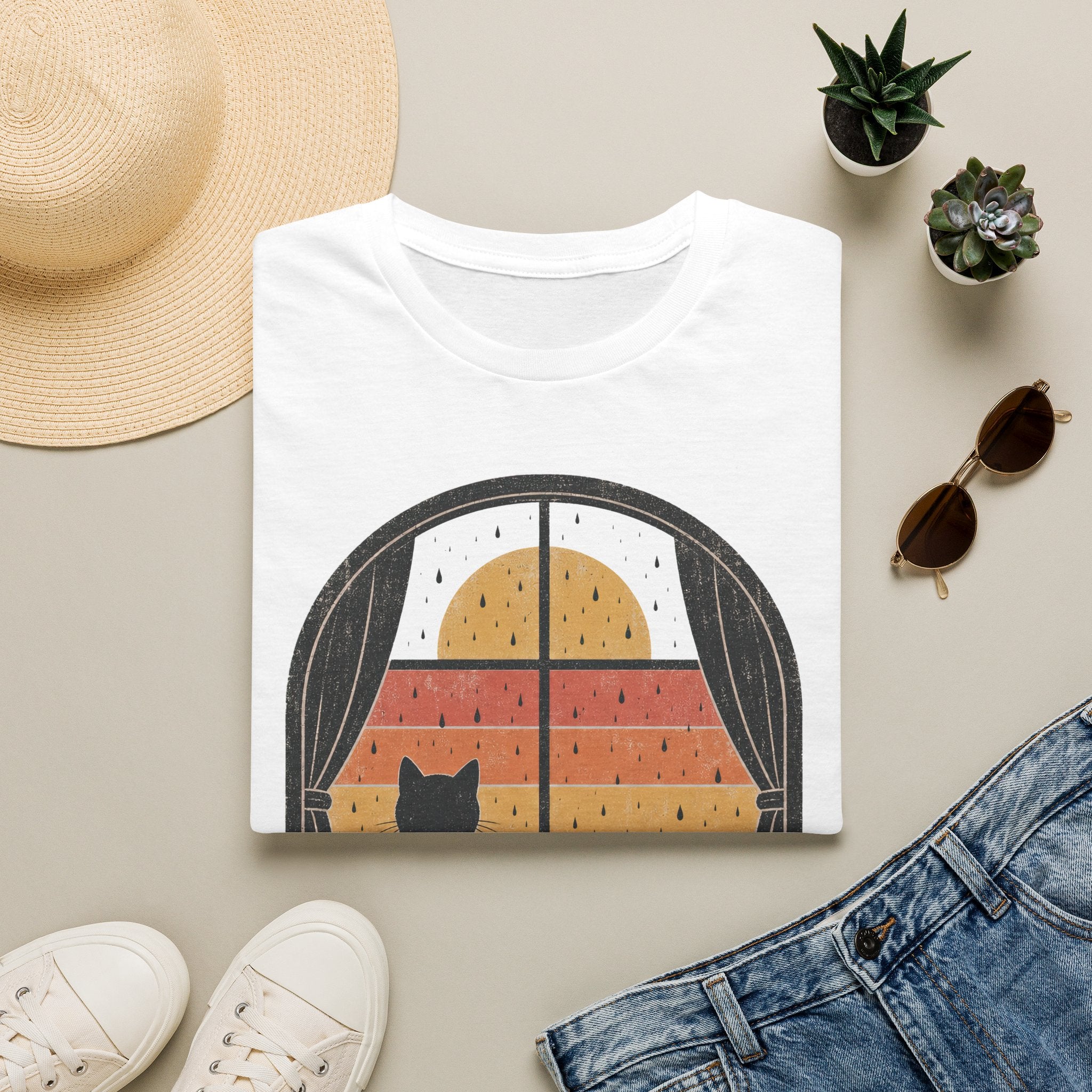 Rainy Night Retro Window T-SHIRT