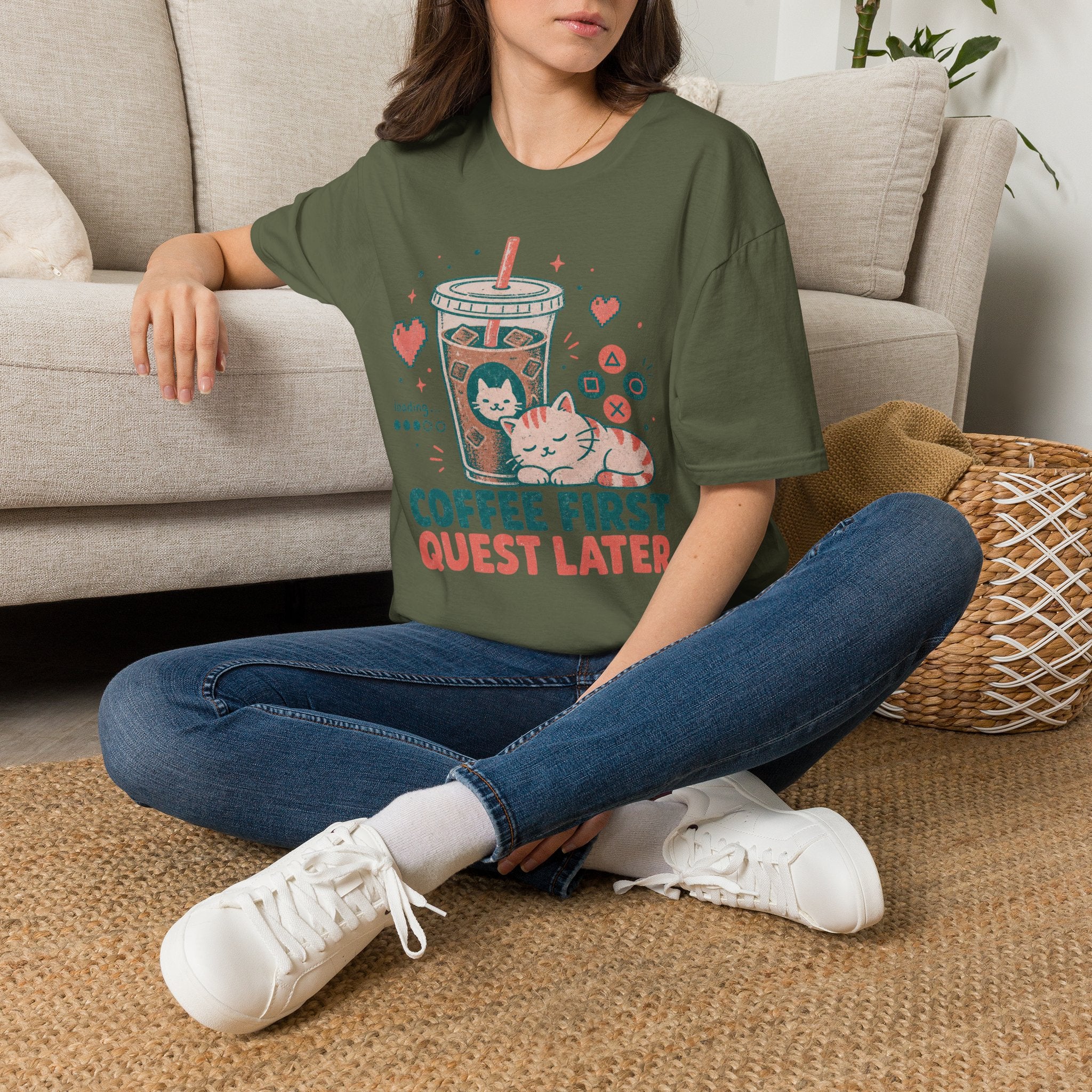 Coffee First Quest Later T-SHIRT