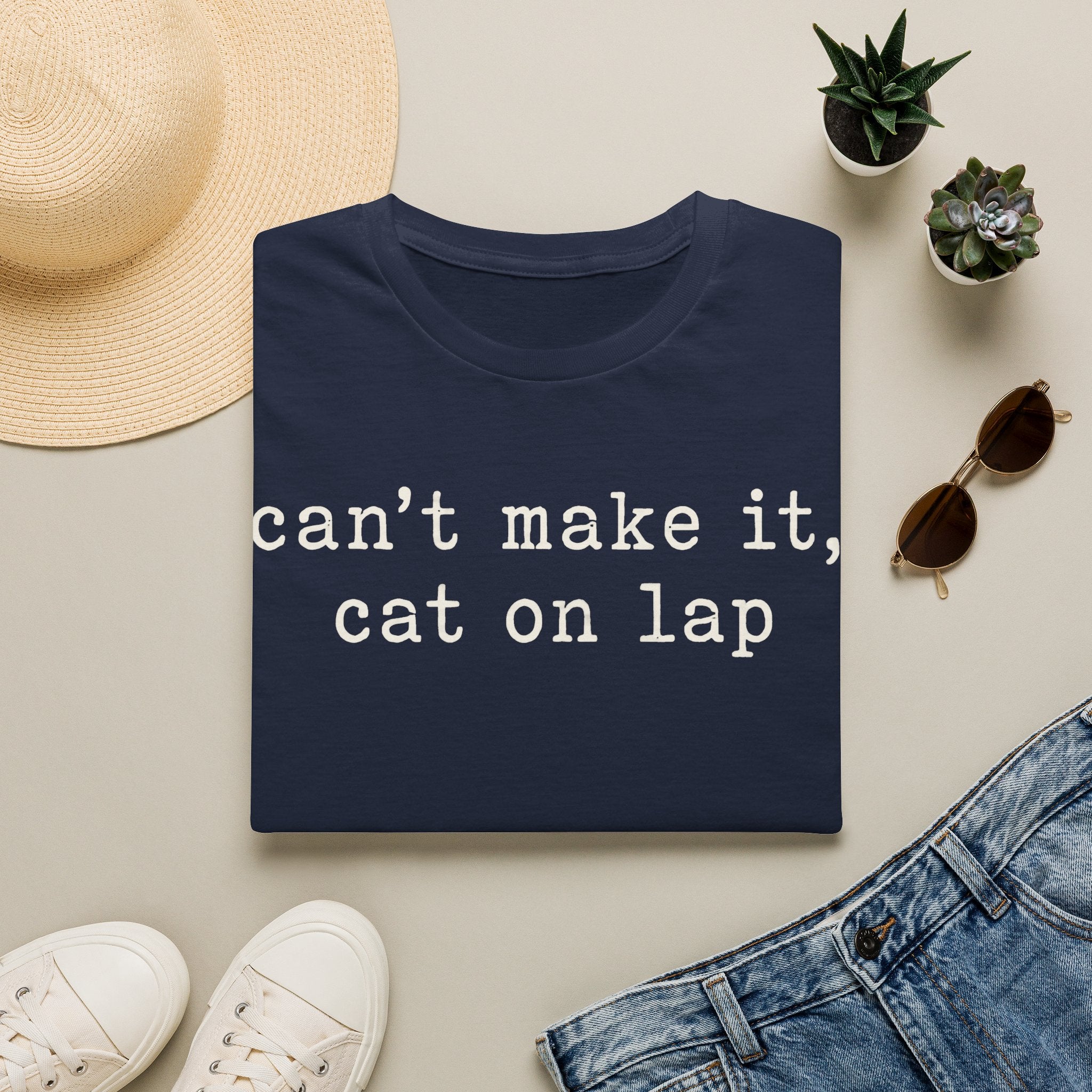 Cant Make It Cat On Lap T-SHIRT