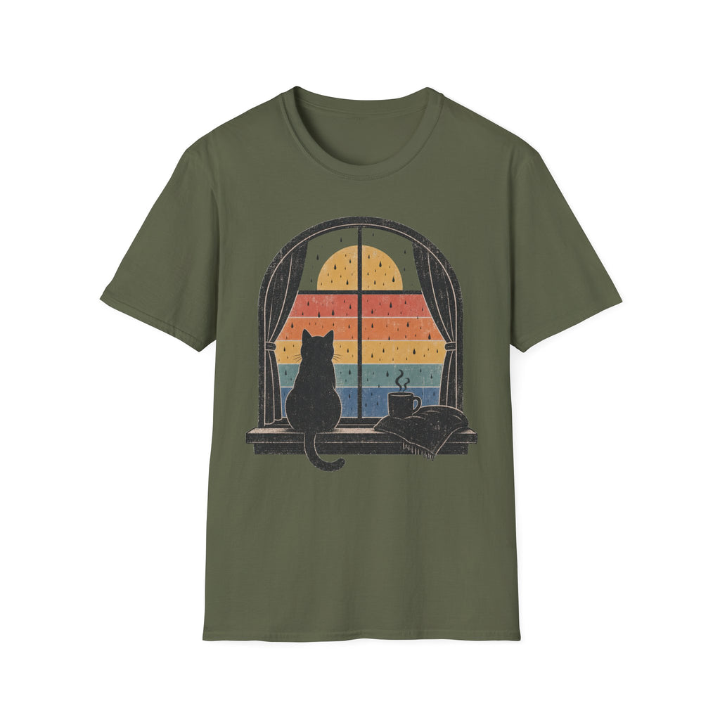 Rainy Night Retro Window T-SHIRT