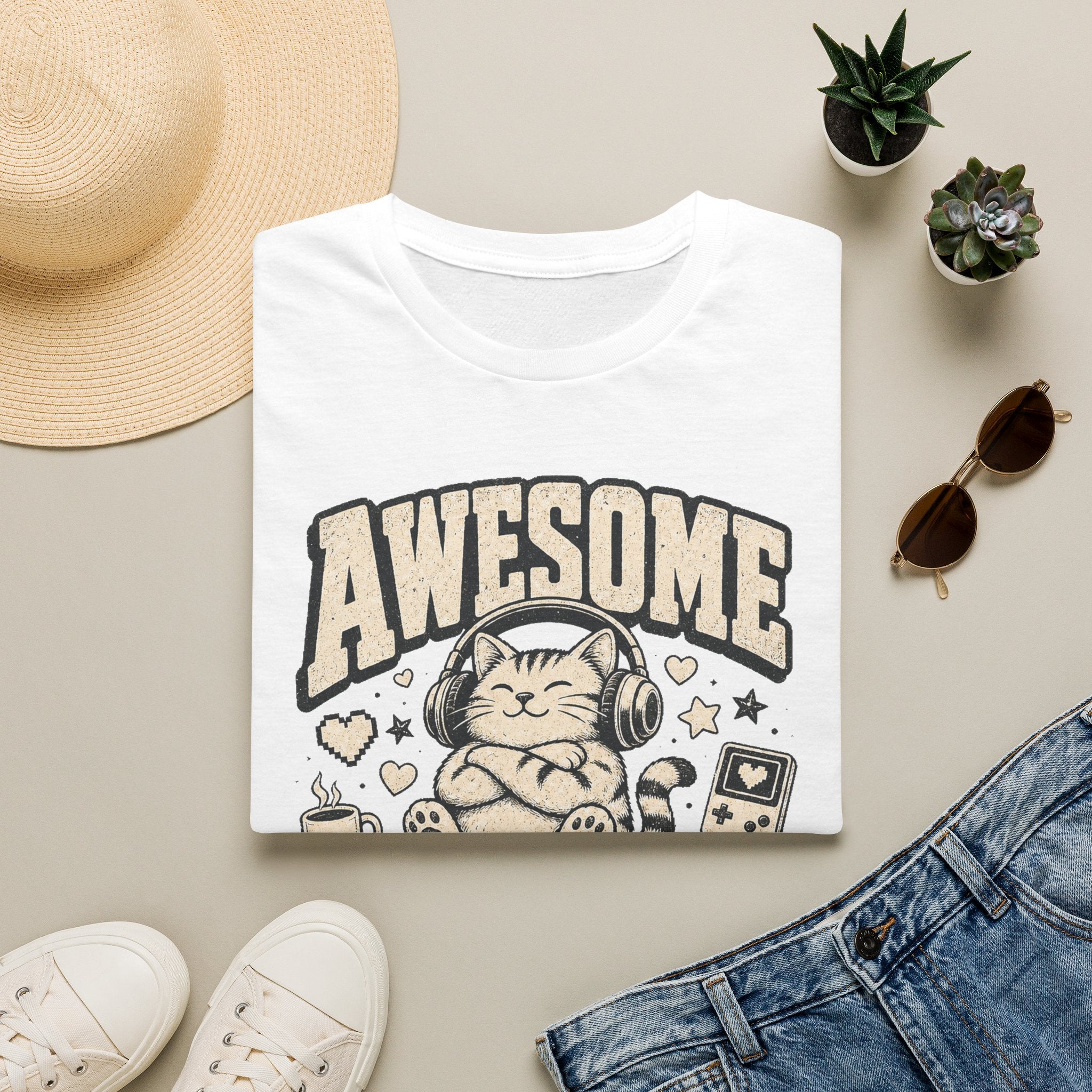 Cozy Gamer Cat Approval Stamp T-SHIRT