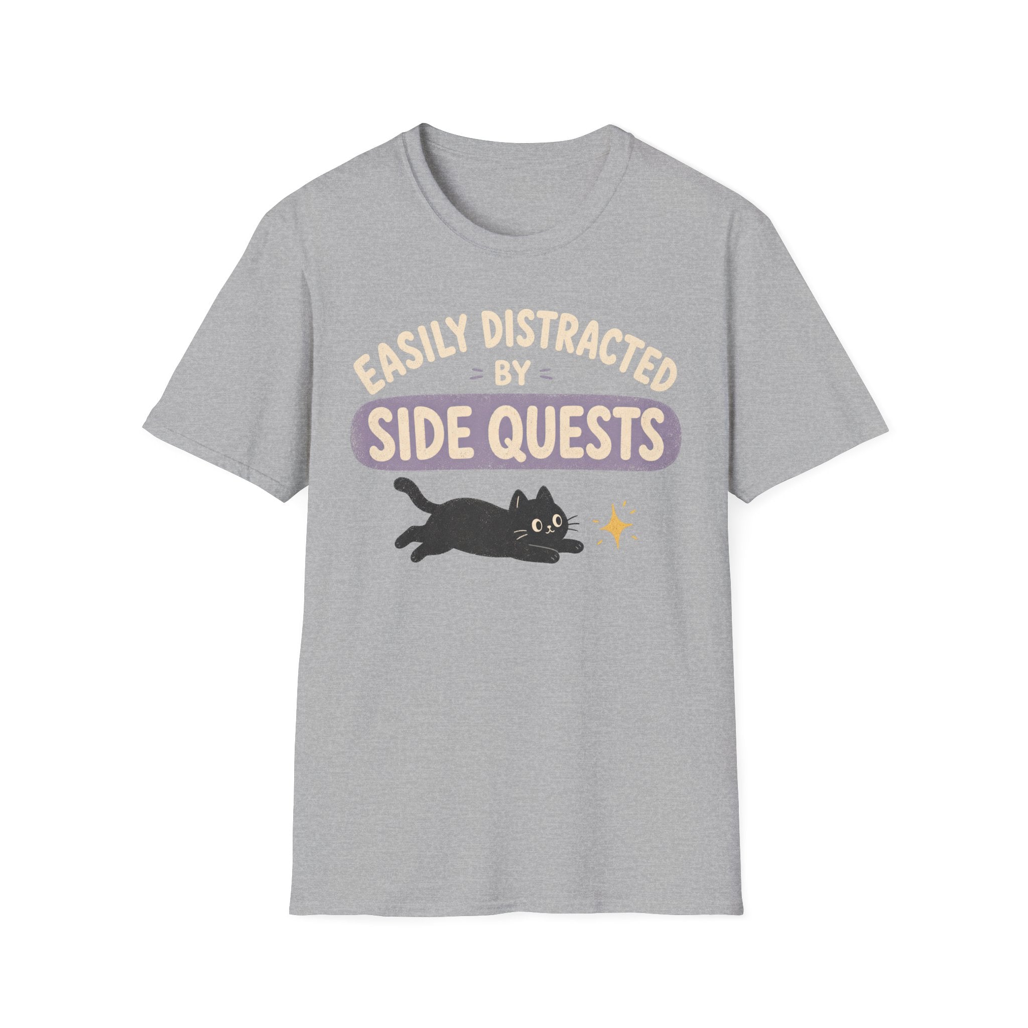 Easily Distracted By Side Quests - Cat Sparkle T-SHIRT