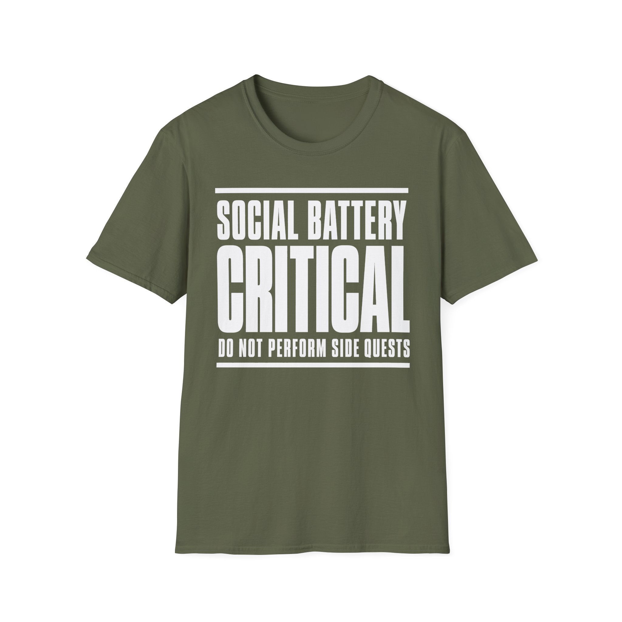 Social Battery Critical - Do Not Perform Side Quests T-shirt