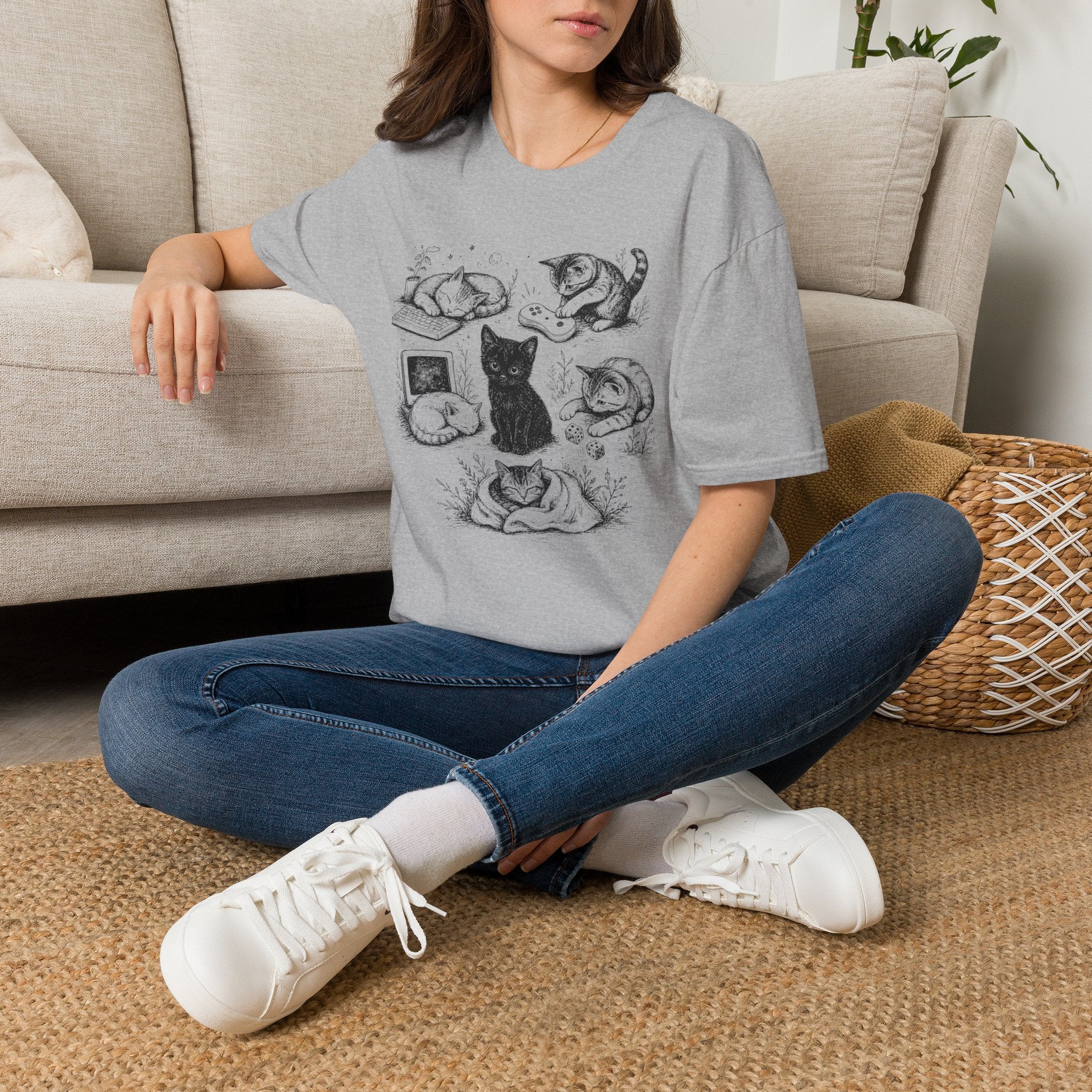 Tiny Gamer Cat Field Notes T-SHIRT