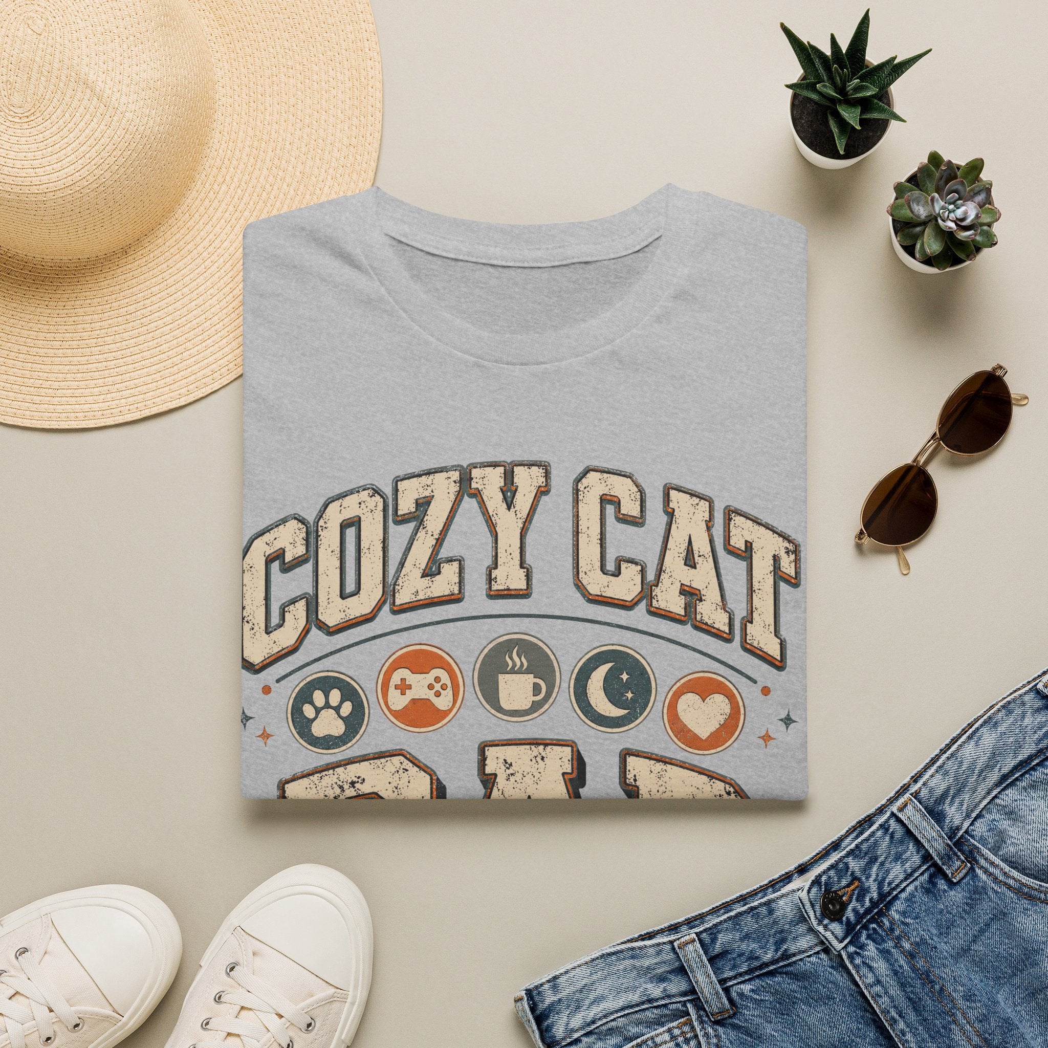 Cozy Cat Dad T-shirt