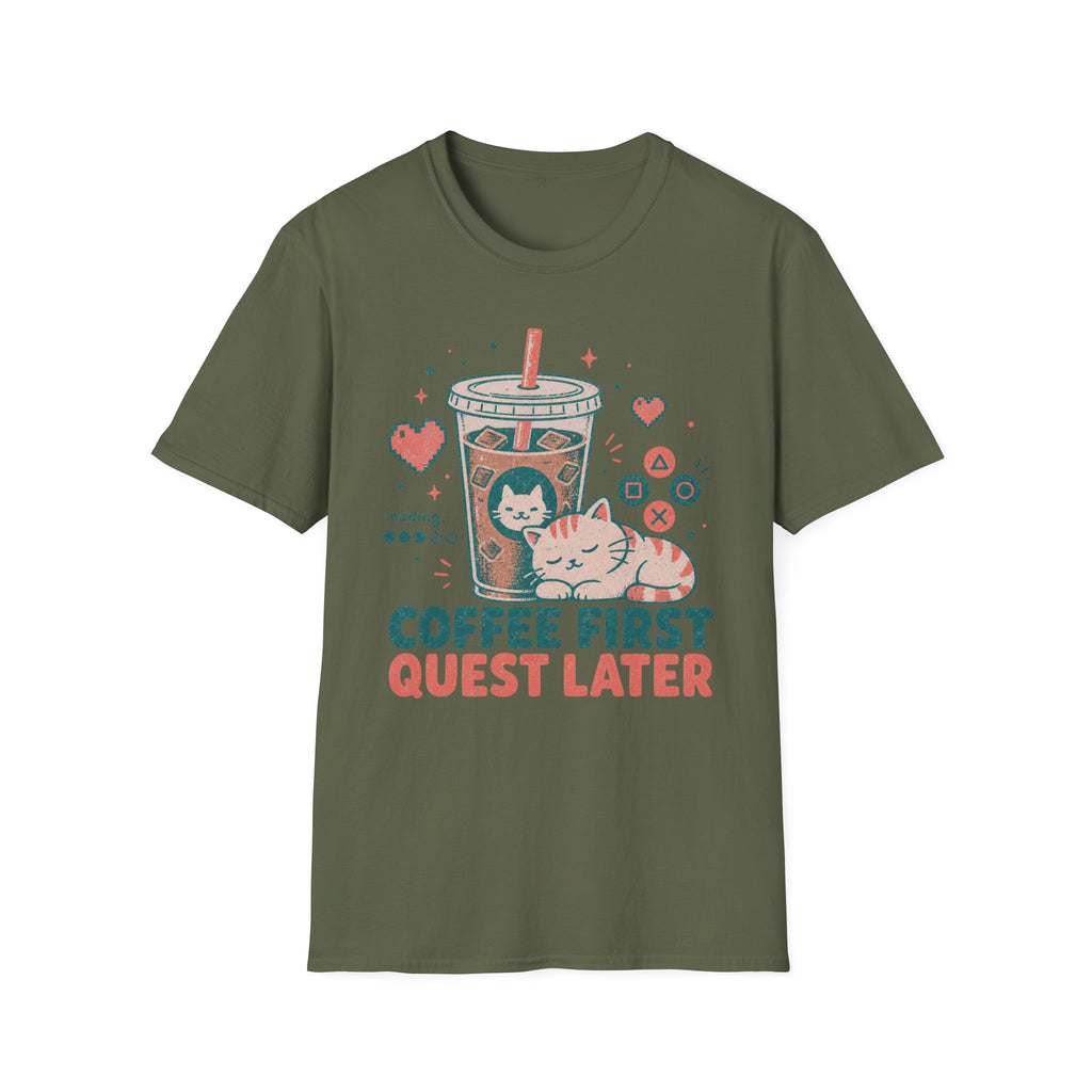 Coffee First Quest Later T-SHIRT