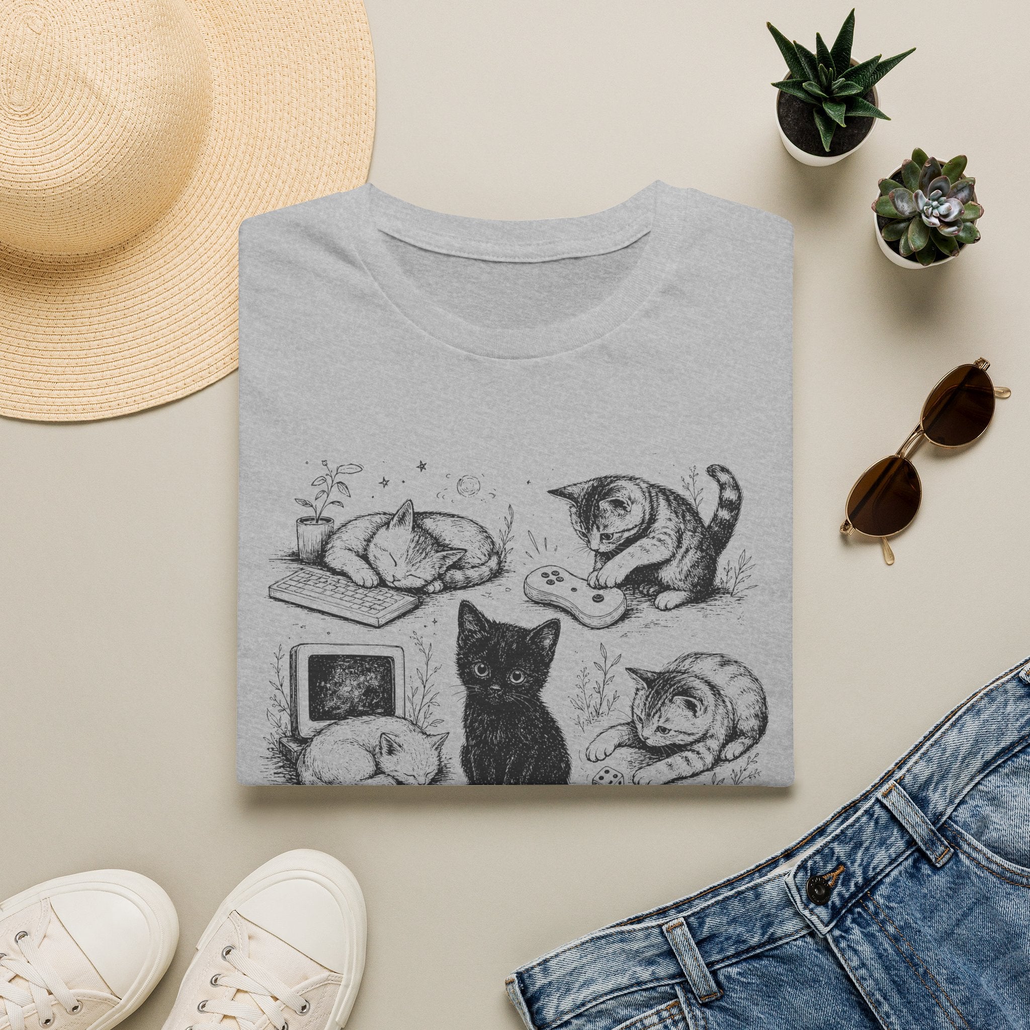 Tiny Gamer Cat Field Notes T-SHIRT