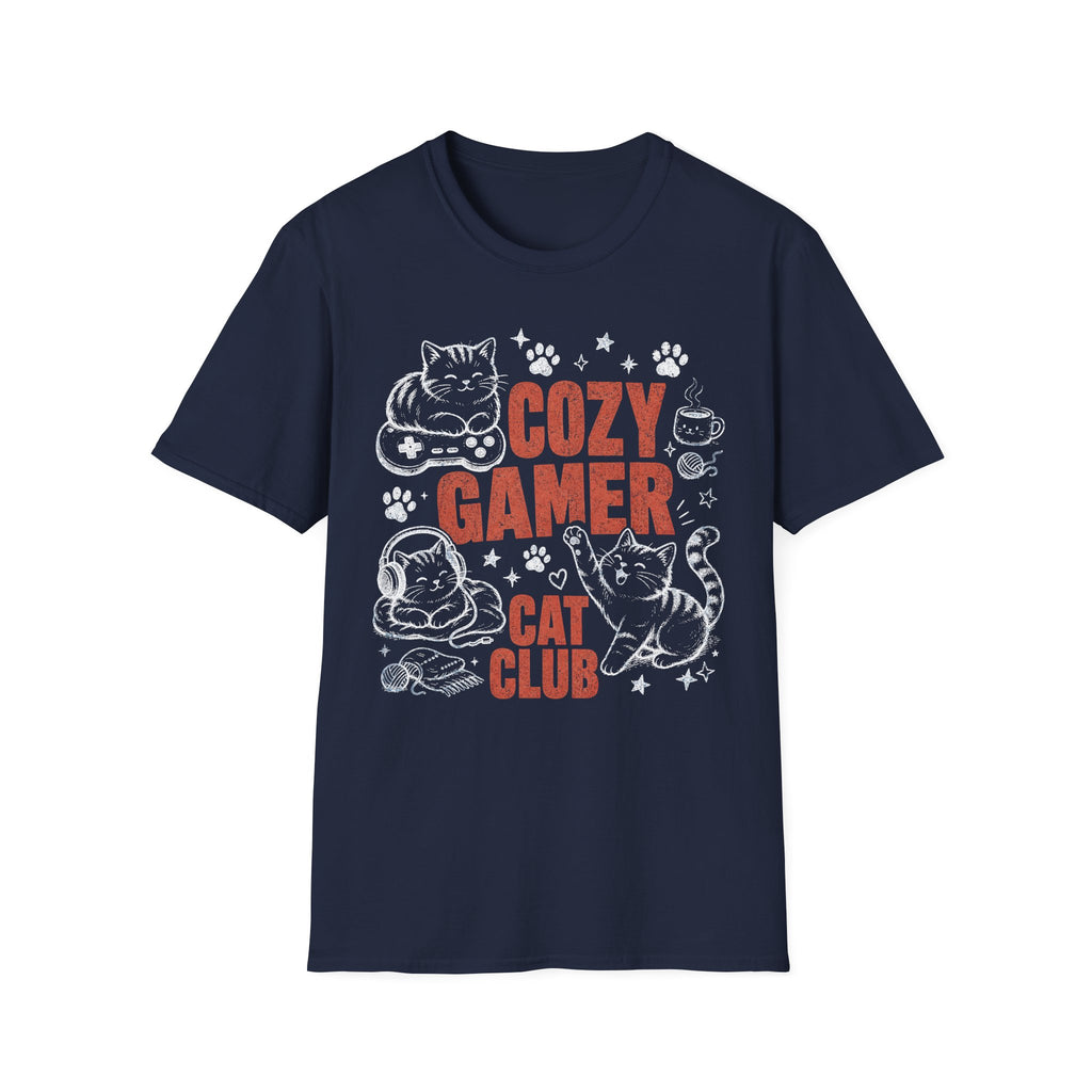 Cozy Gamer Cat Club T-SHIRT