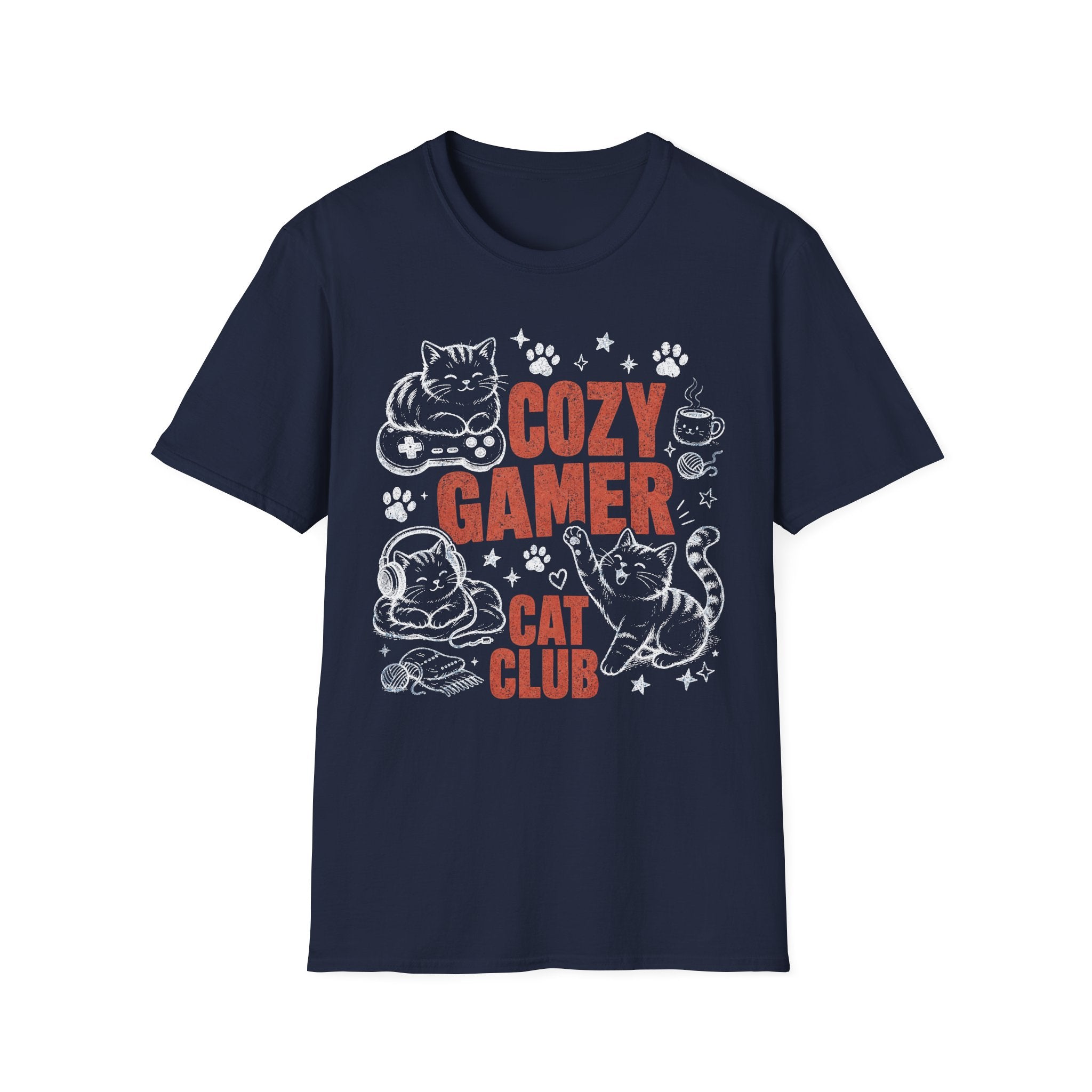 Cozy Gamer Cat Club T-SHIRT