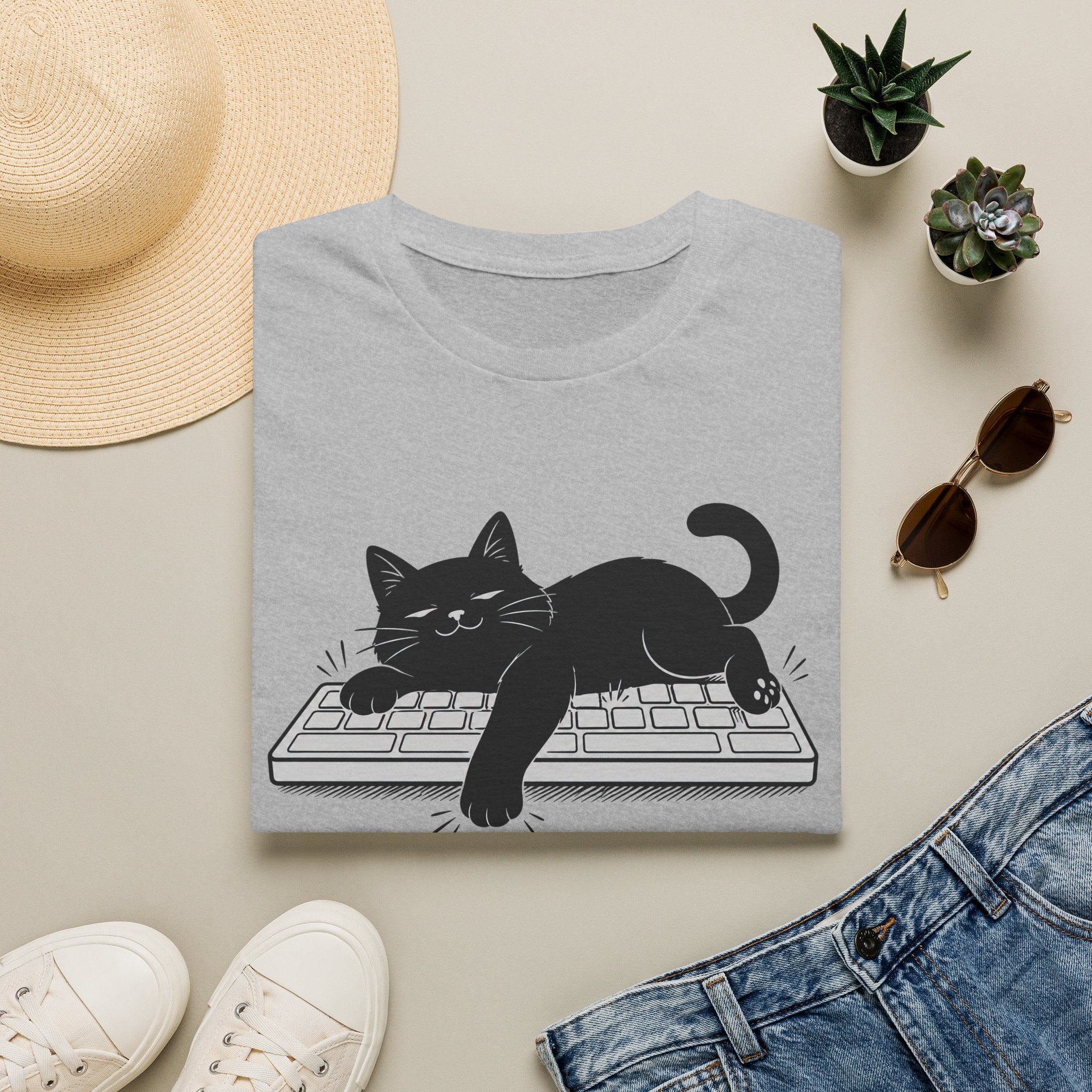 Cat on Keyboard Chaos T-shirt