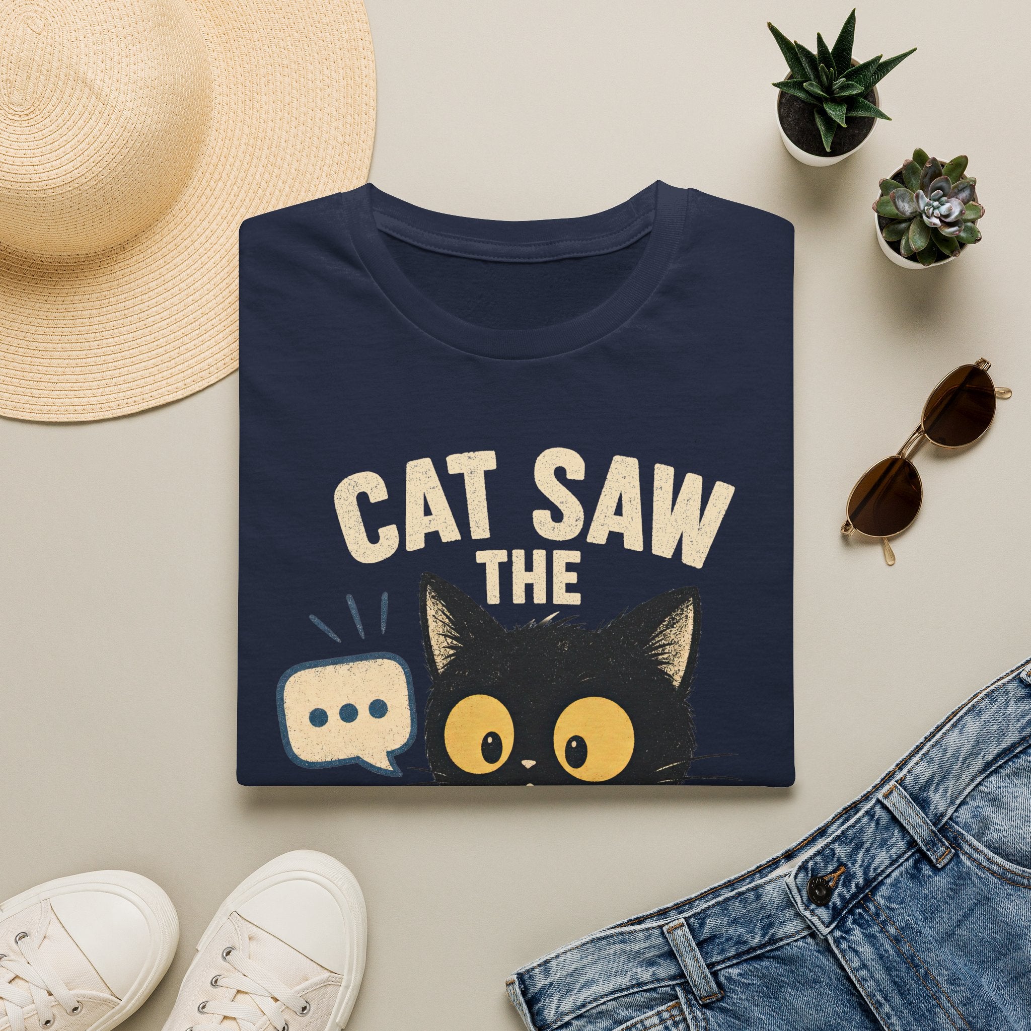 Cat Saw The Group Chat T-SHIRT