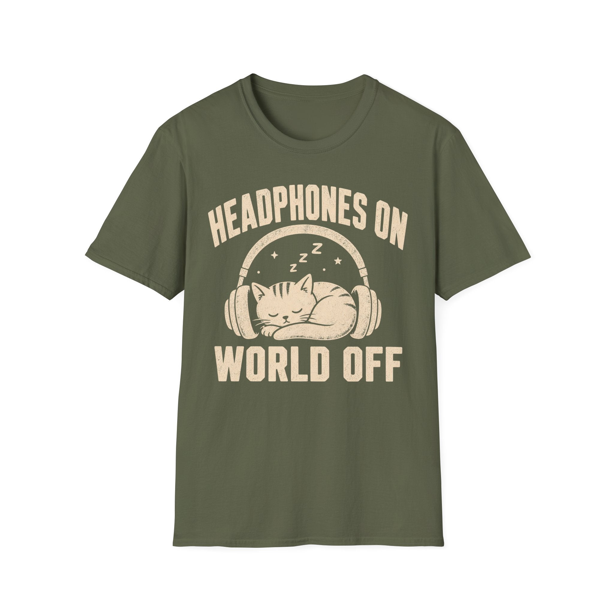 Headphones On World Off T-SHIRT