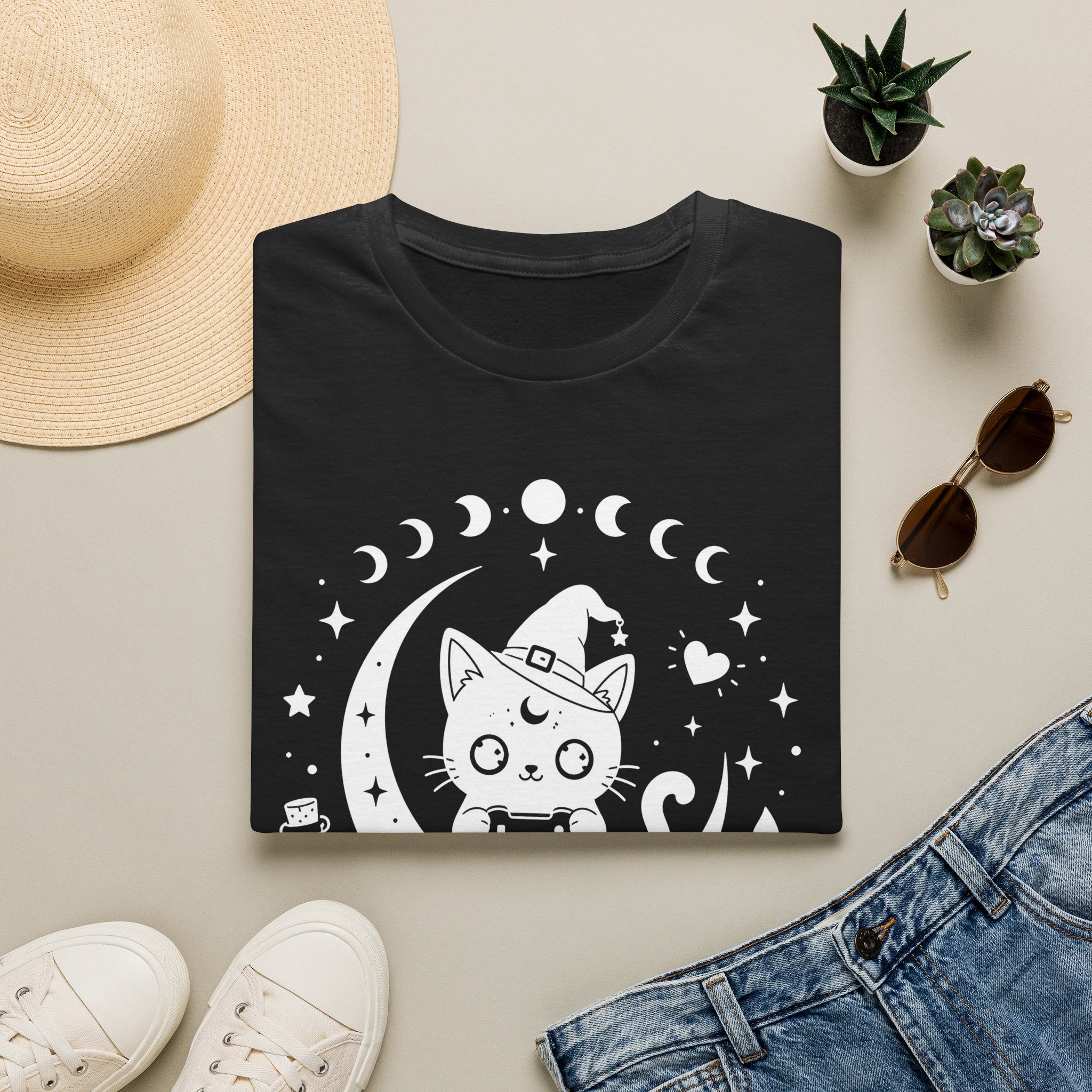 Witchy Familiar Gamer Cat T-shirt