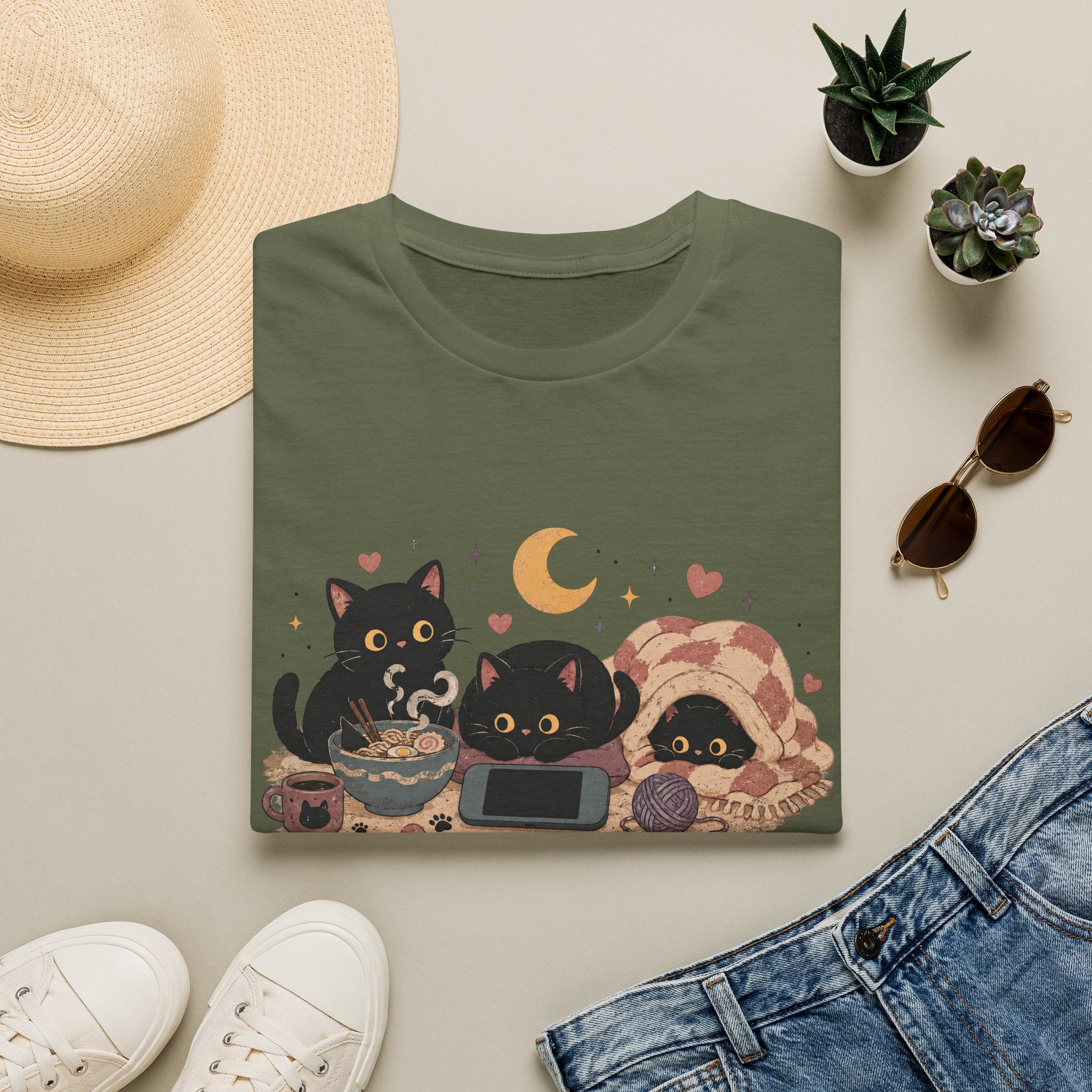 Midnight Snack Gaming Cats T-shirt