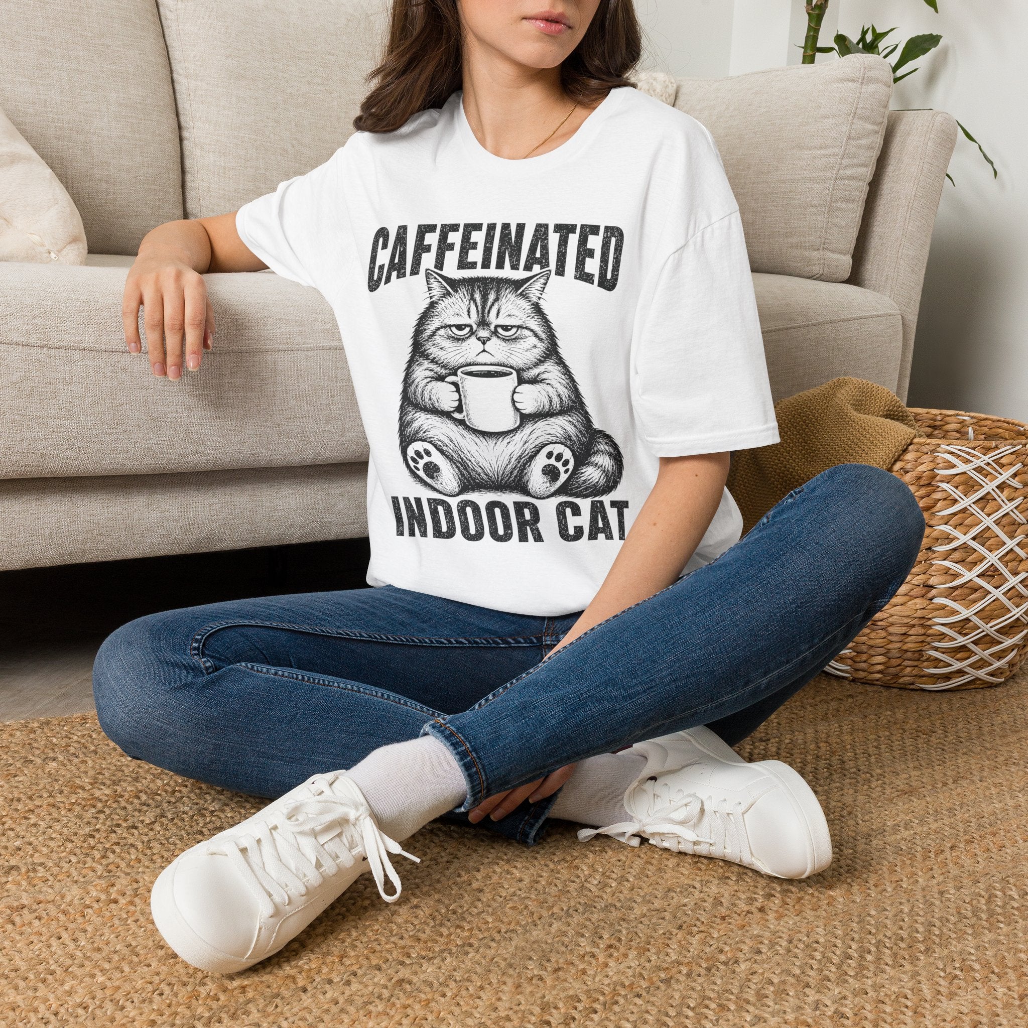 Caffeinated Indoor Cat T-SHIRT