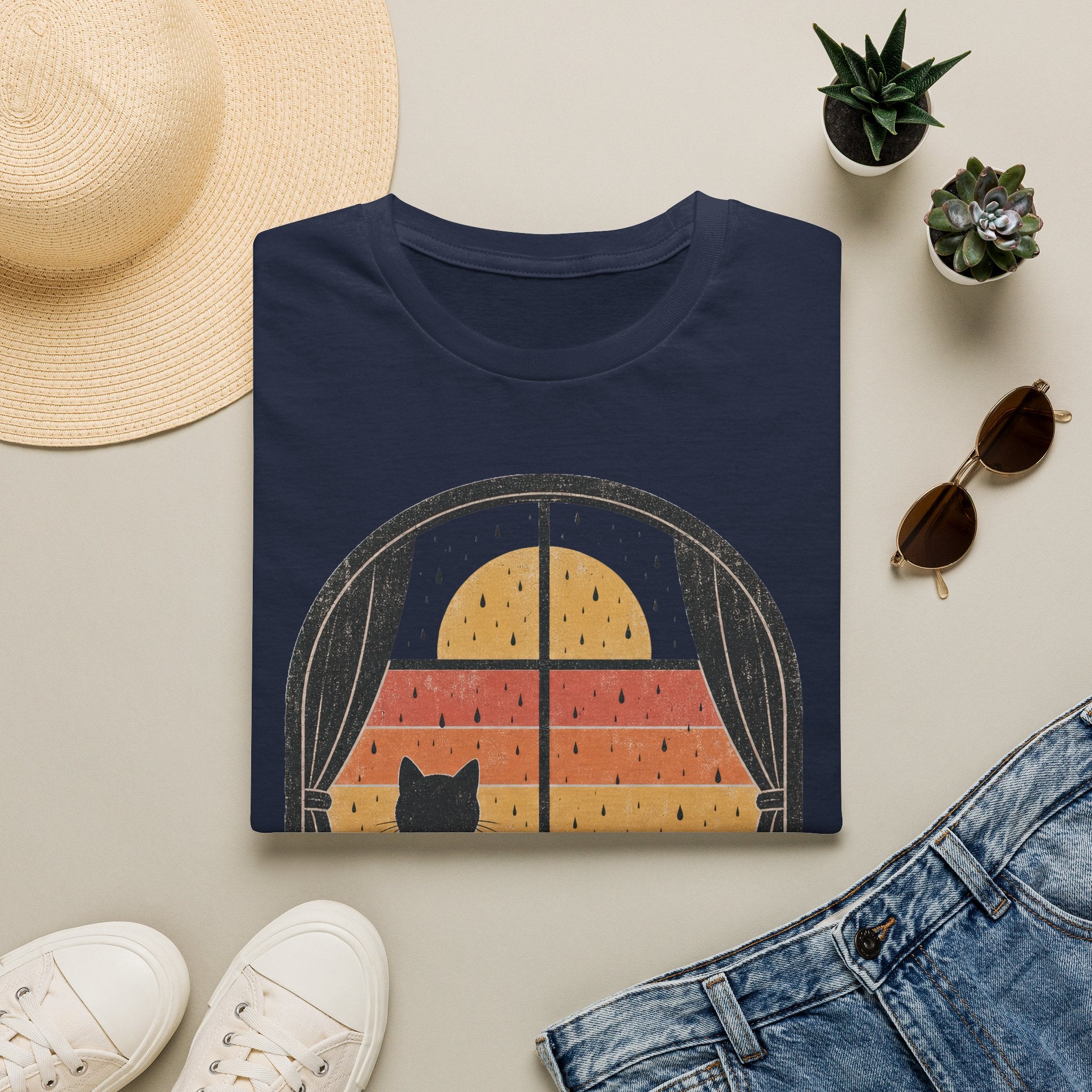 Rainy Night Retro Window T-SHIRT