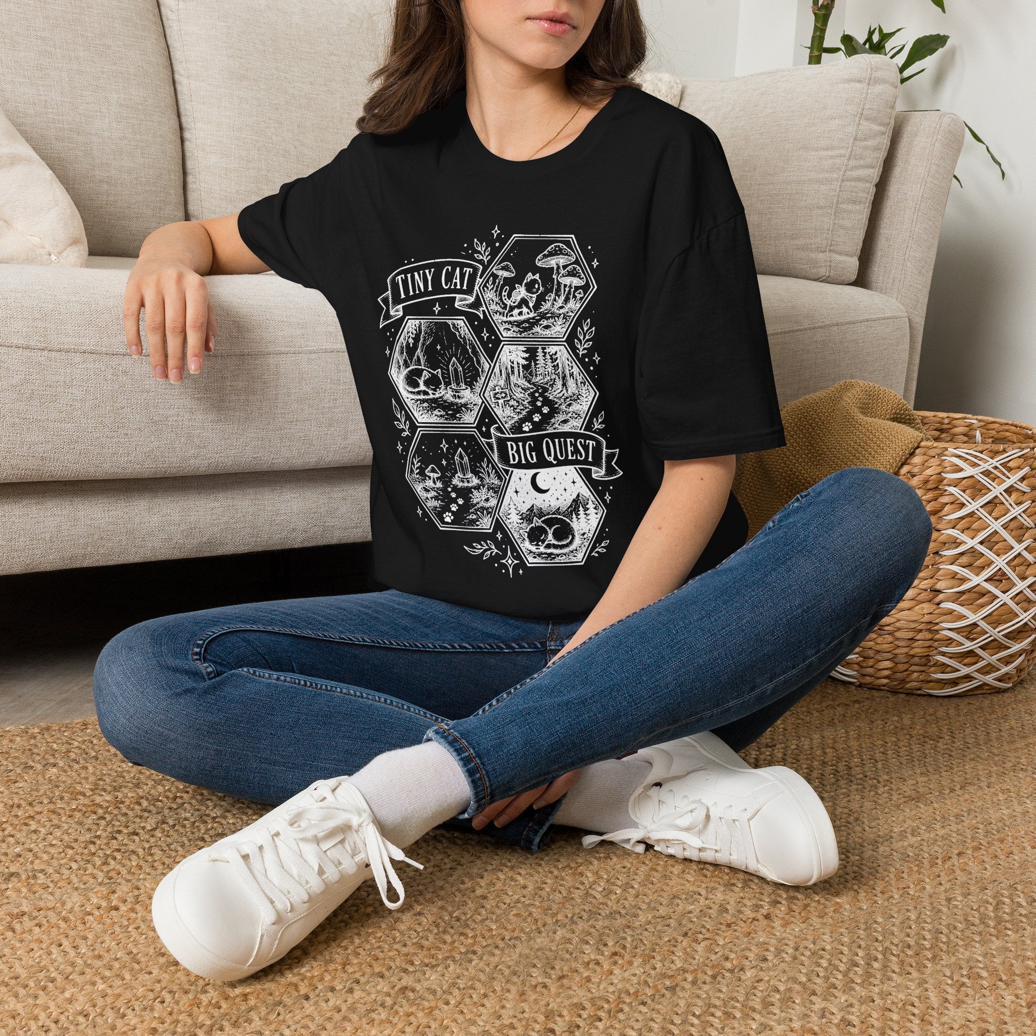 Tiny Cat Big Quest T-SHIRT