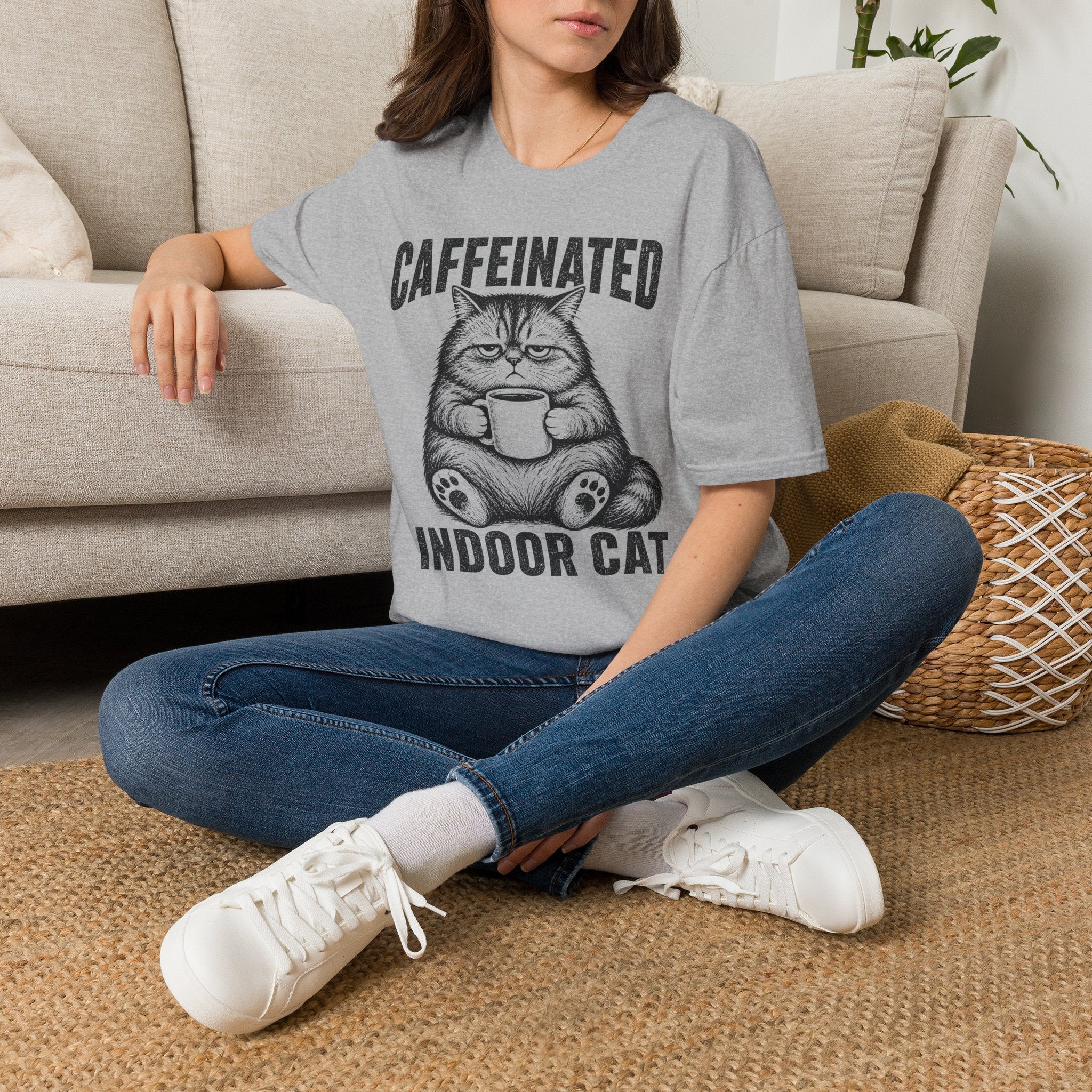 Caffeinated Indoor Cat T-SHIRT