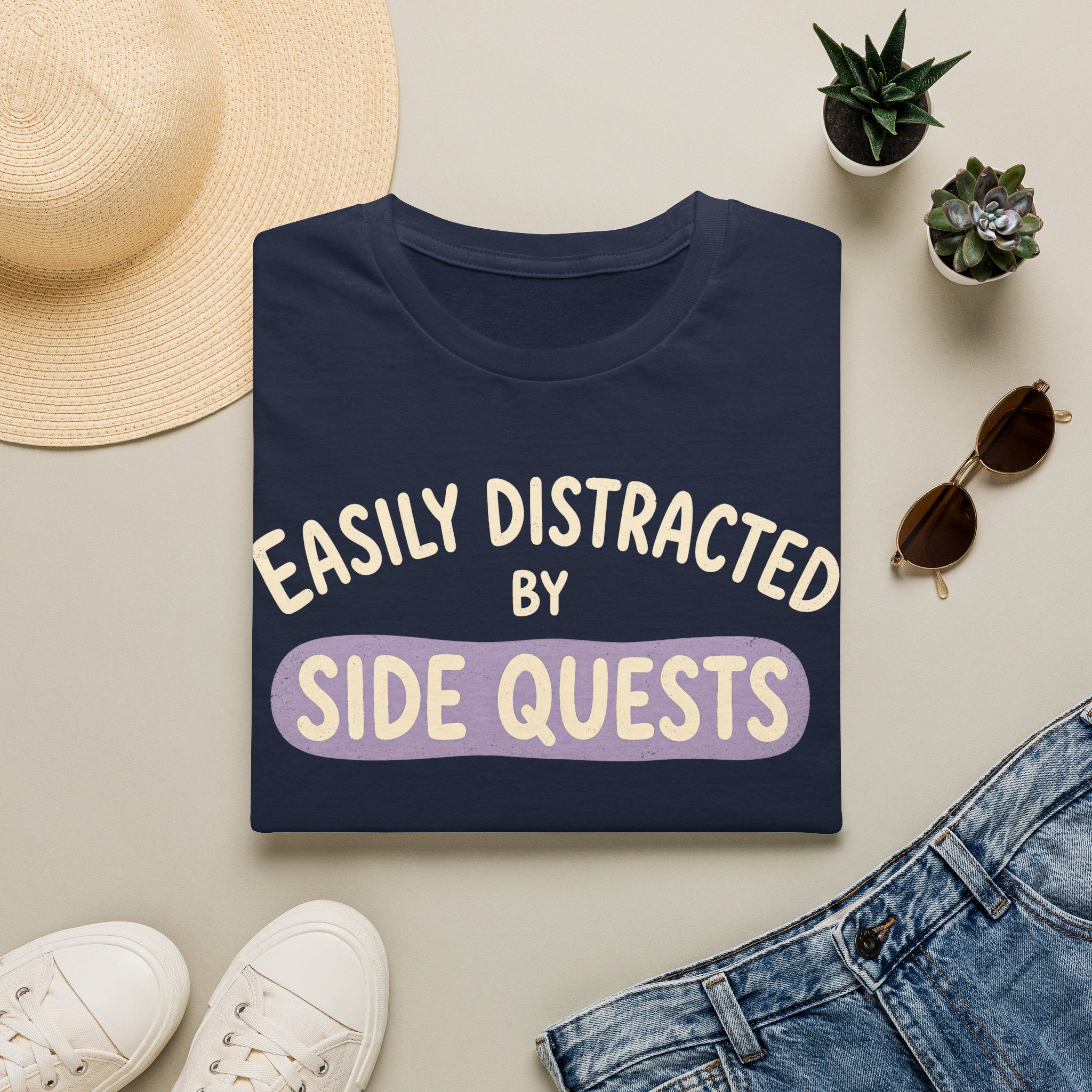 Easily Distracted By Side Quests - Highlight T-SHIRT