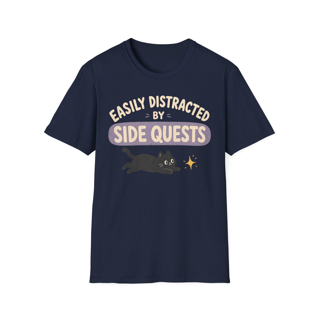 Easily Distracted By Side Quests - Cat Sparkle T-SHIRT