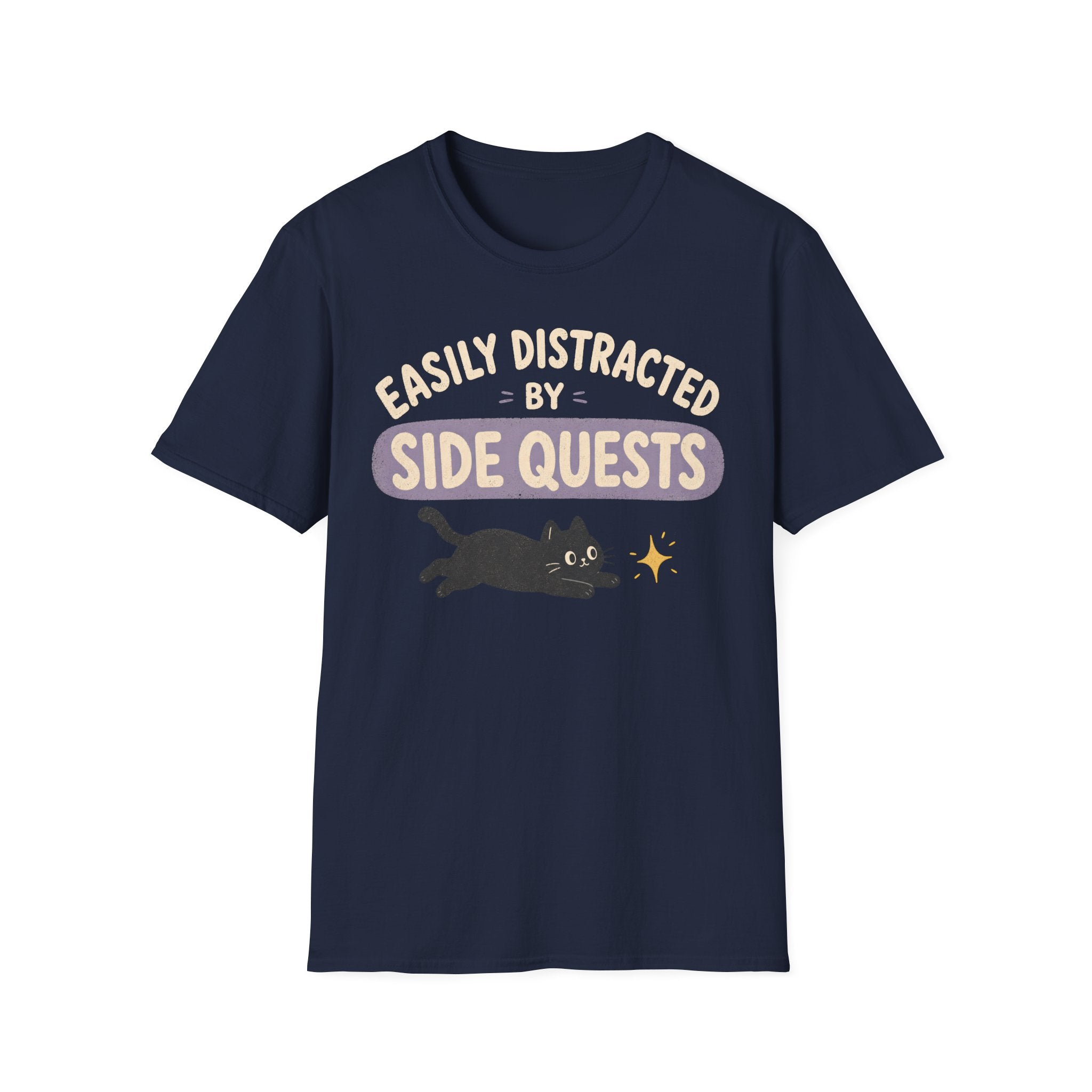 Easily Distracted By Side Quests - Cat Sparkle T-SHIRT