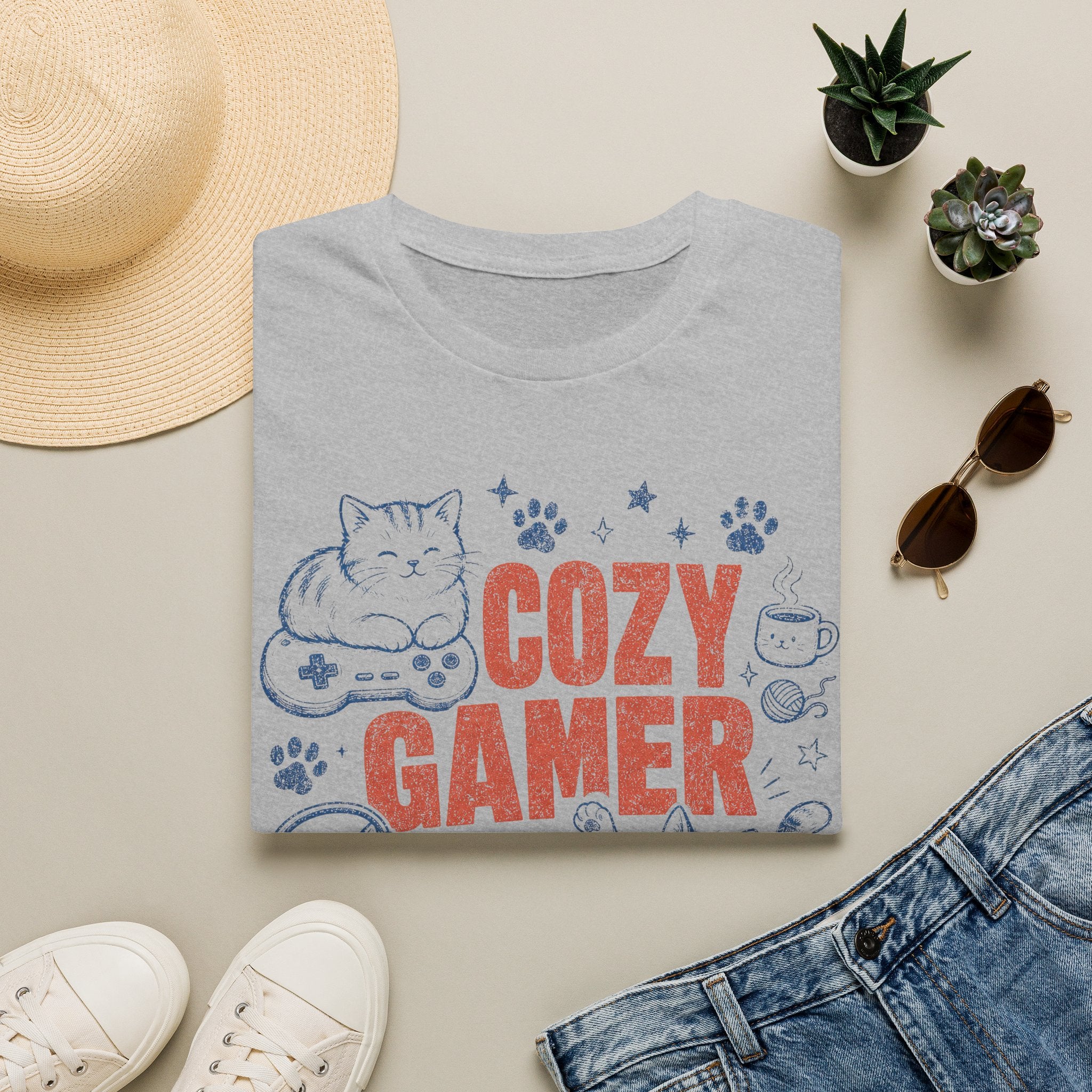 Cozy Gamer Cat Club T-SHIRT