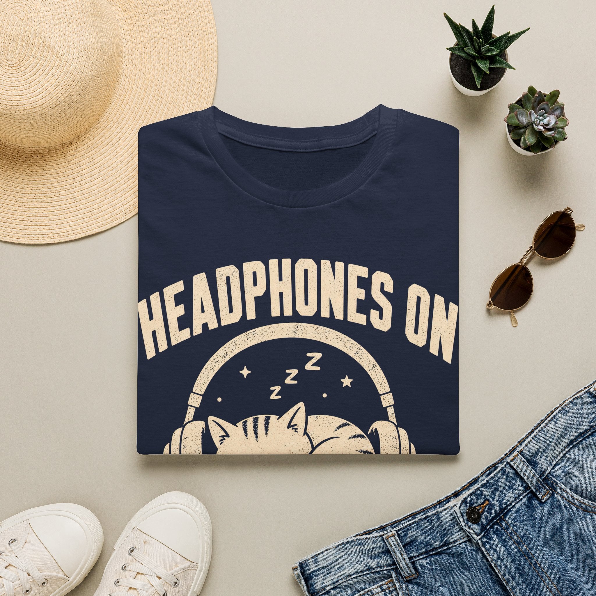 Headphones On World Off T-SHIRT