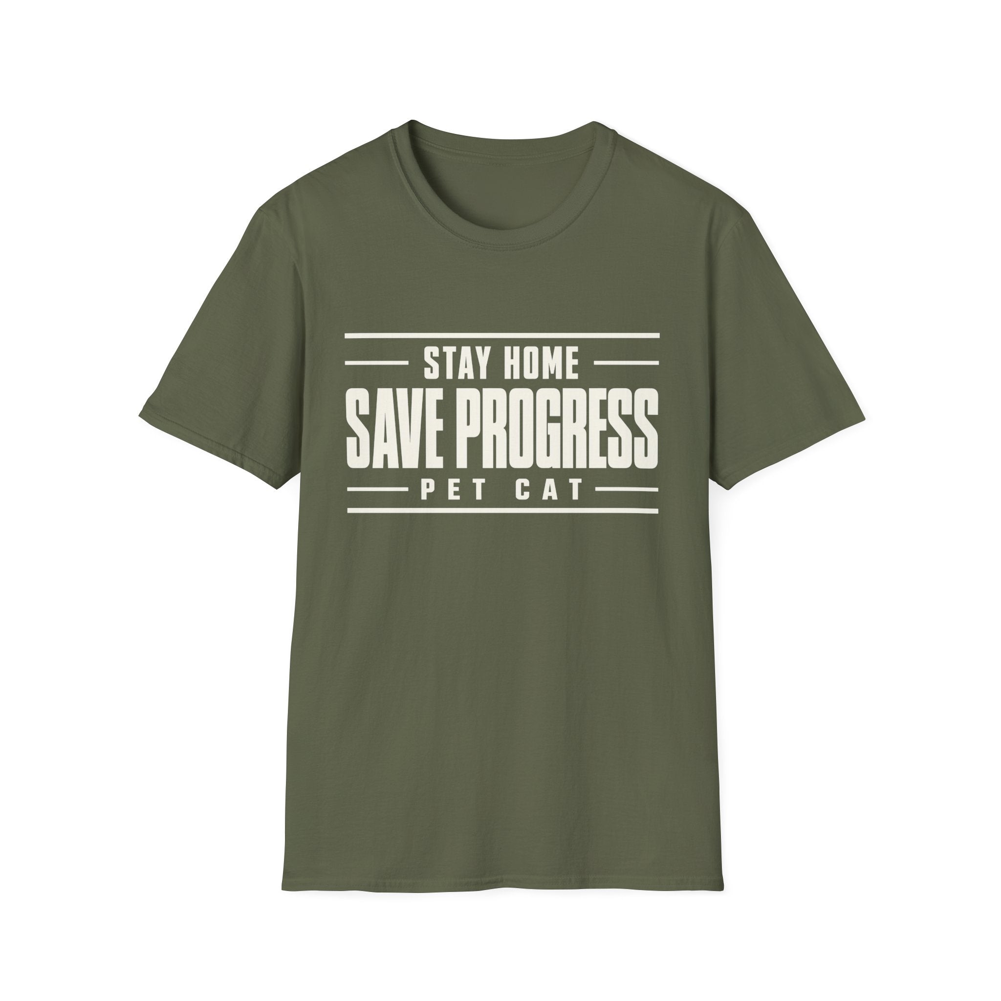 Stay Home - Save Progress - Pet Cat T-shirt