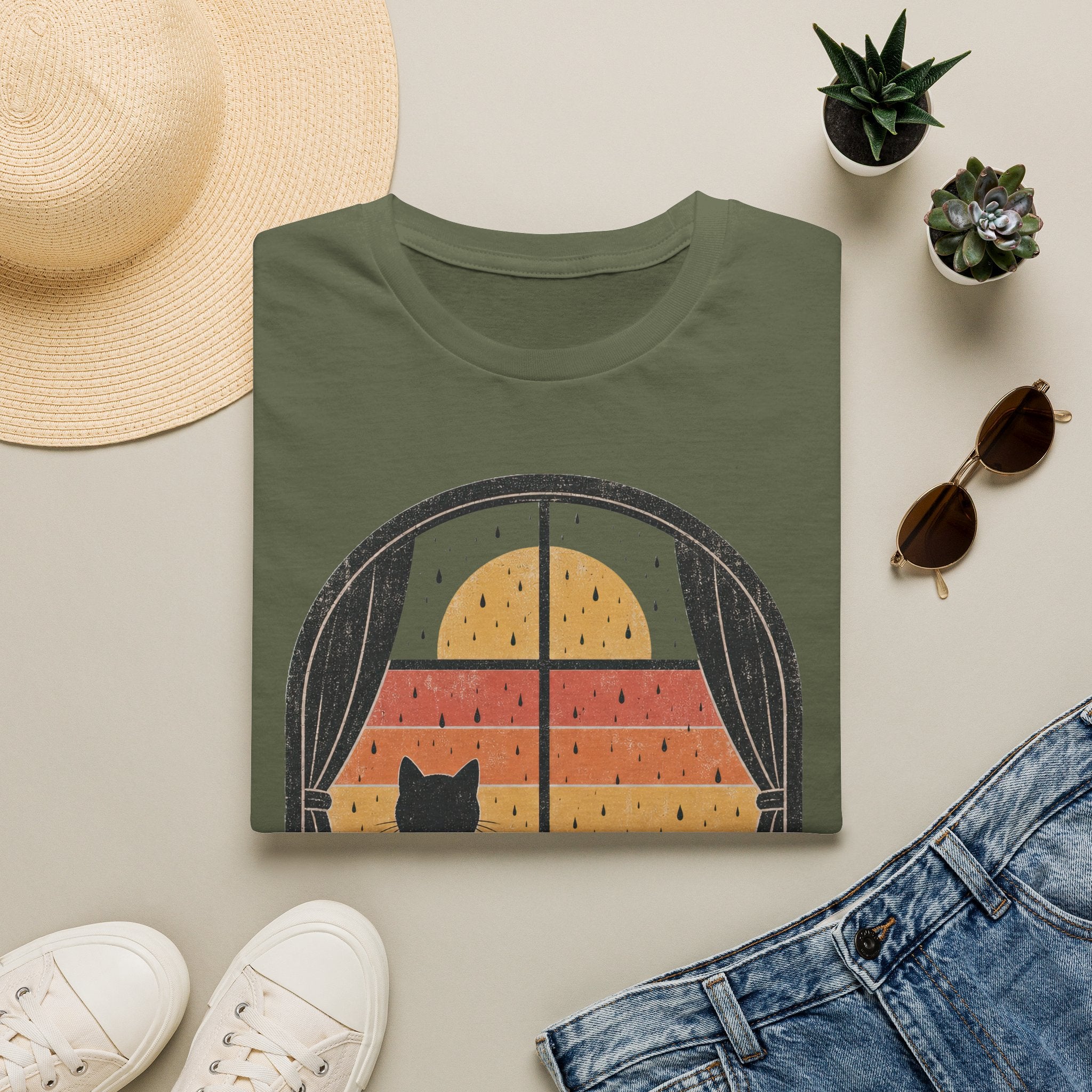 Rainy Night Retro Window T-SHIRT
