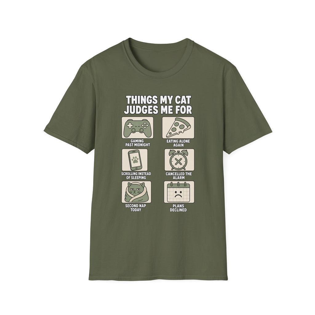 Things My Cat Judges Me For T-shirt