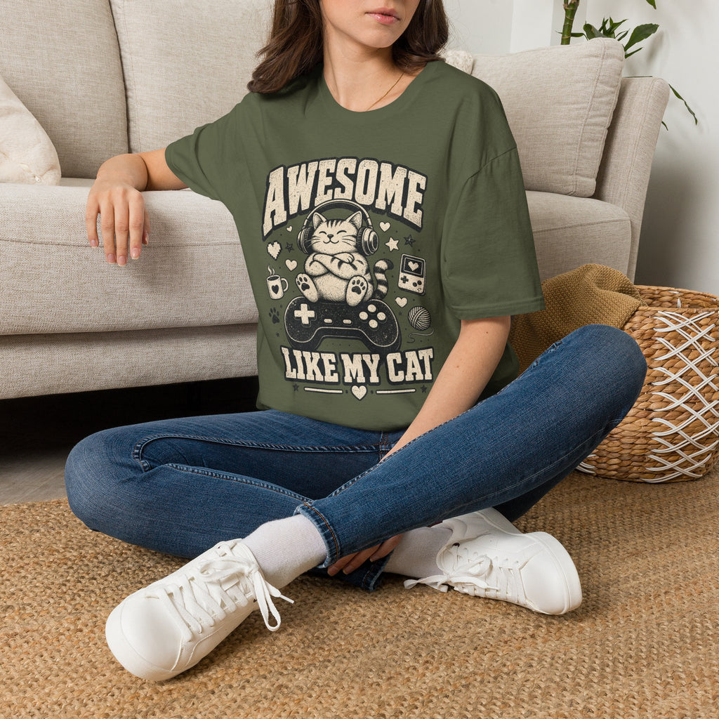 Cozy Gamer Cat Approval Stamp T-SHIRT