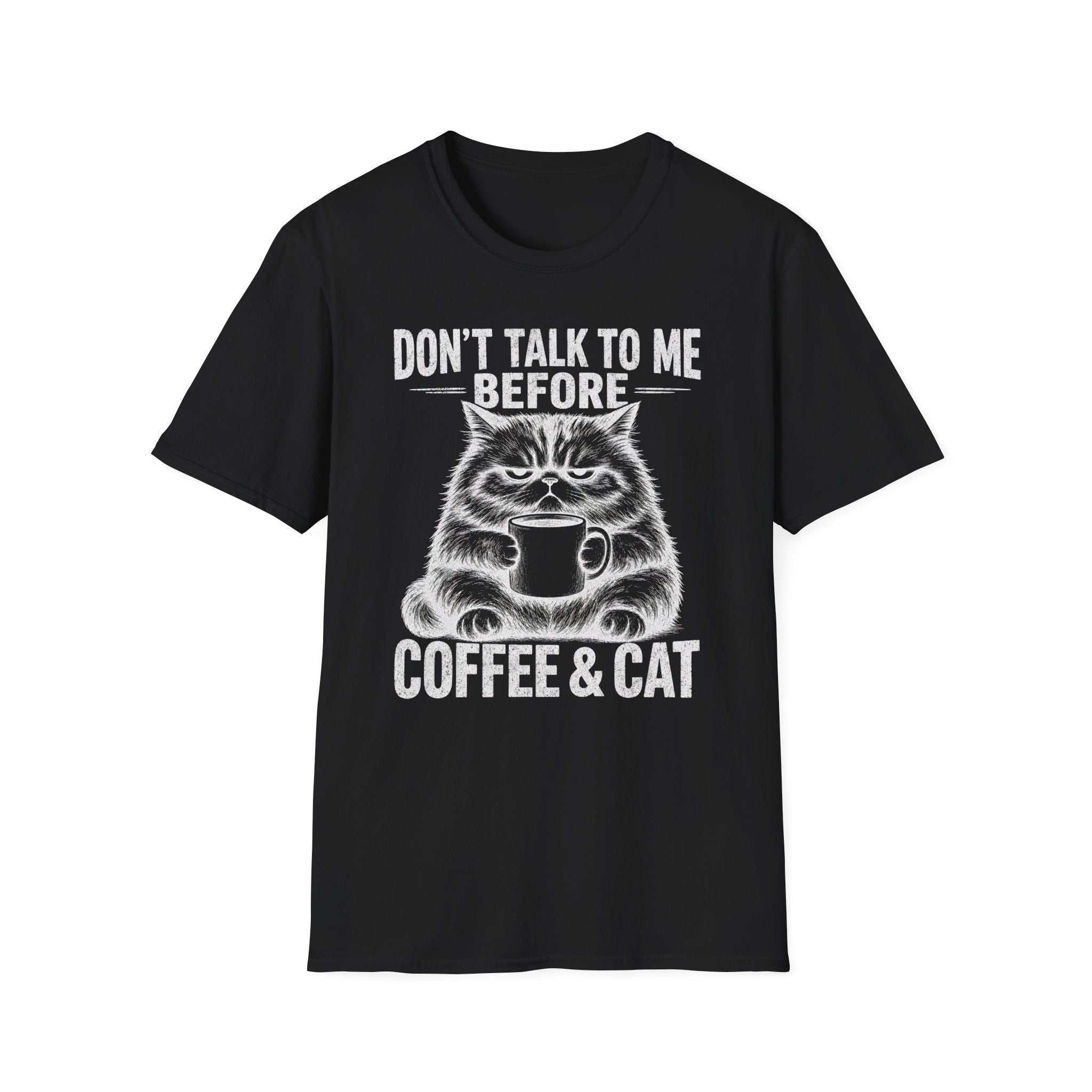 Dont Talk To Me Before Coffee And Cat T-SHIRT