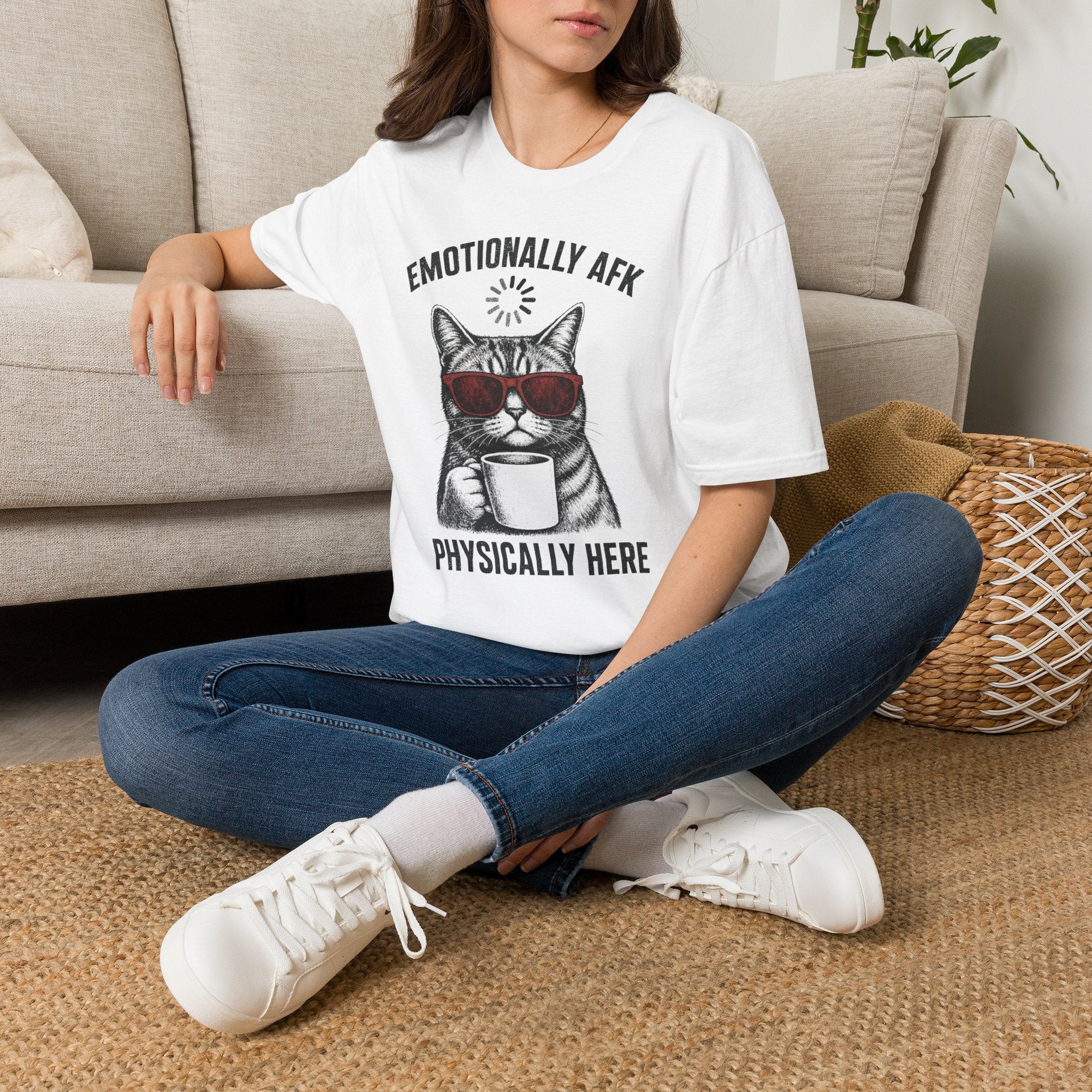 Emotionally AFK Physically Here T-SHIRT
