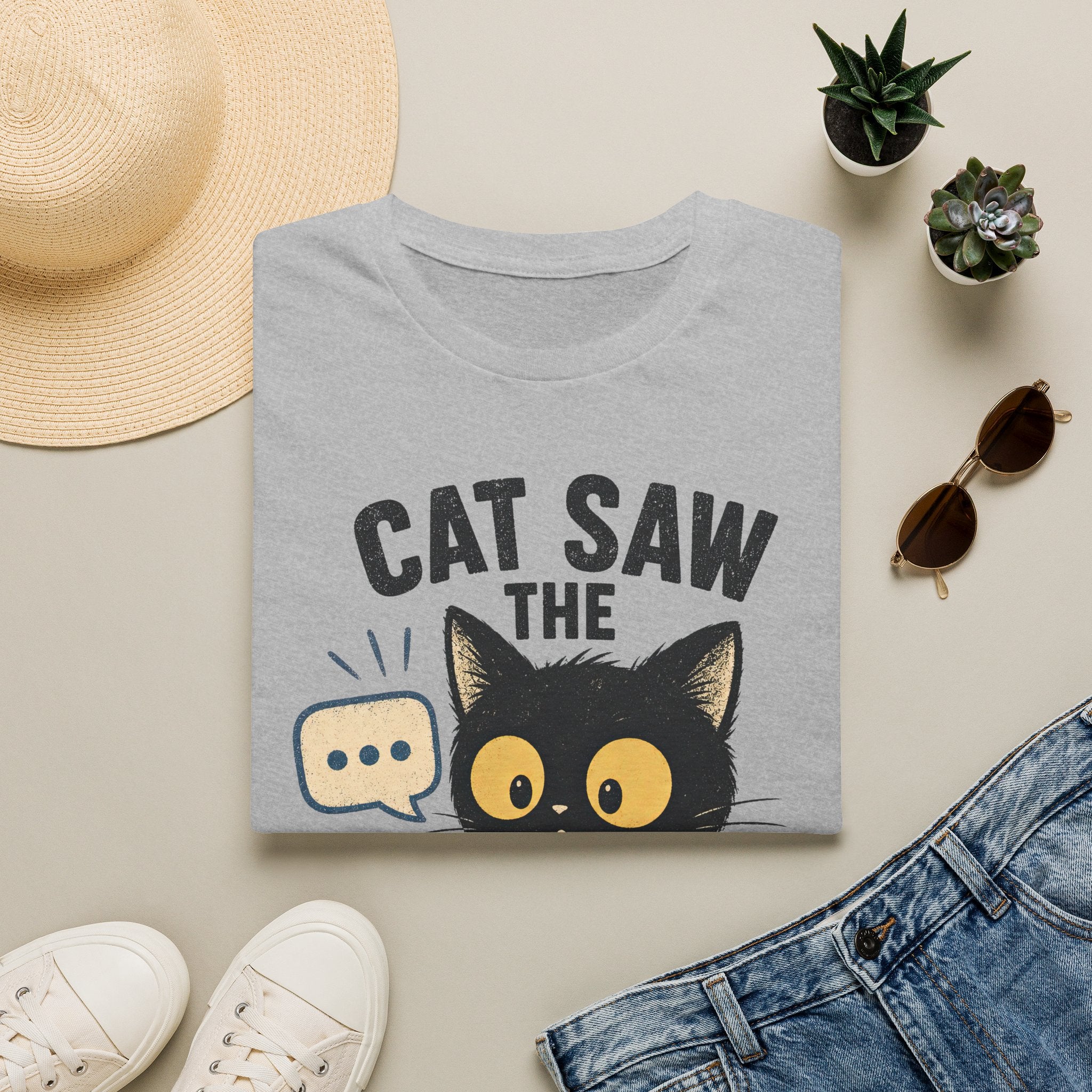 Cat Saw The Group Chat T-SHIRT