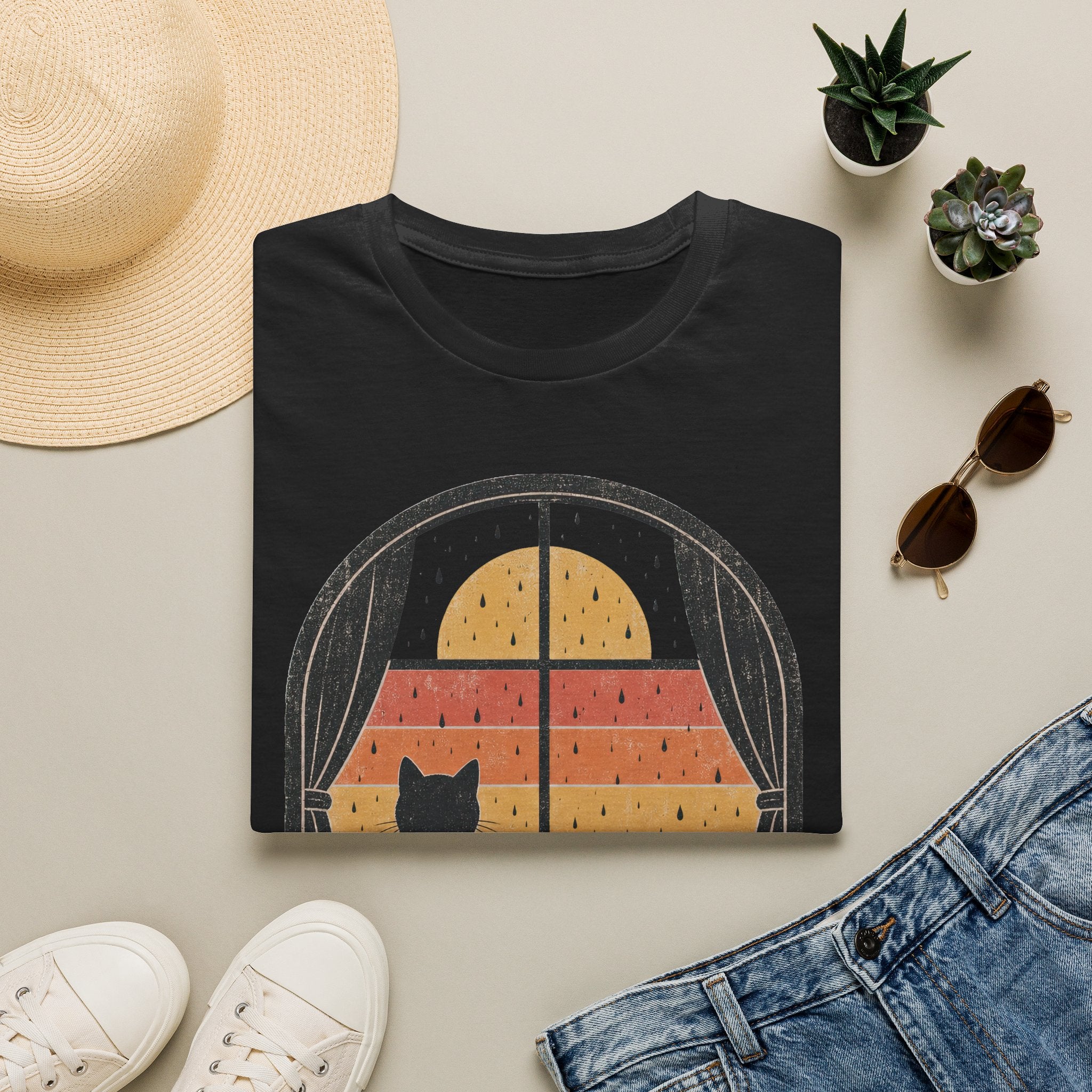 Rainy Night Retro Window T-SHIRT