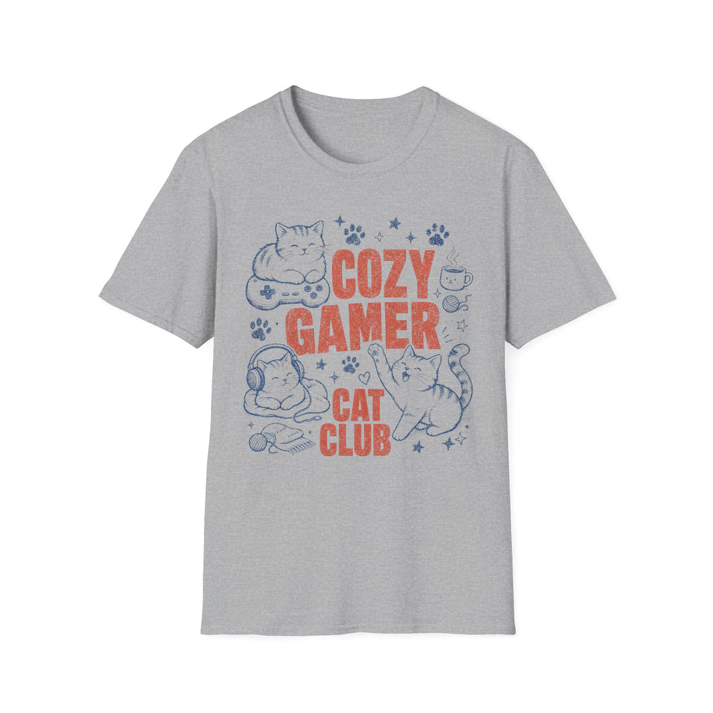 Cozy Gamer Cat Club T-SHIRT