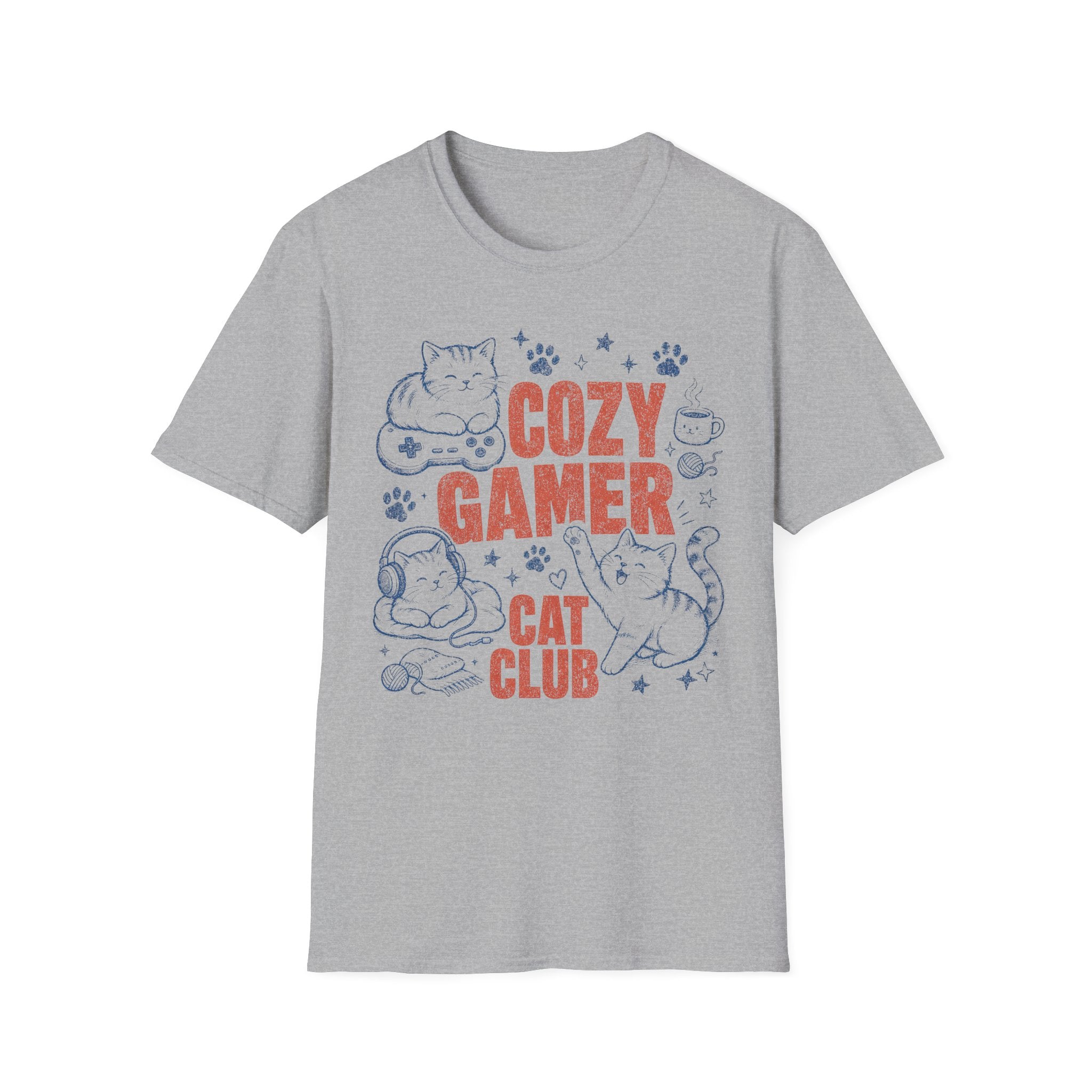 Cozy Gamer Cat Club T-SHIRT