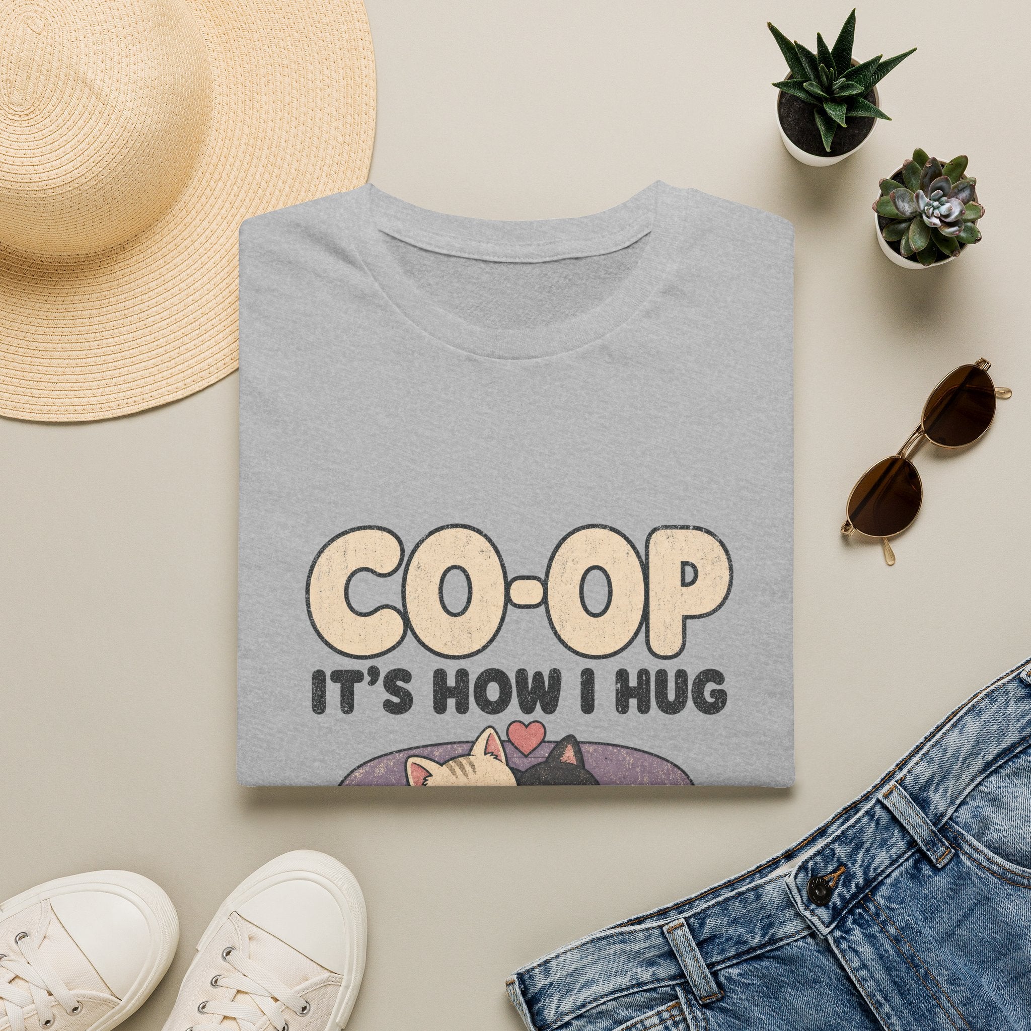 Co-Op Its How I Hug - Two Cats Couch T-SHIRT
