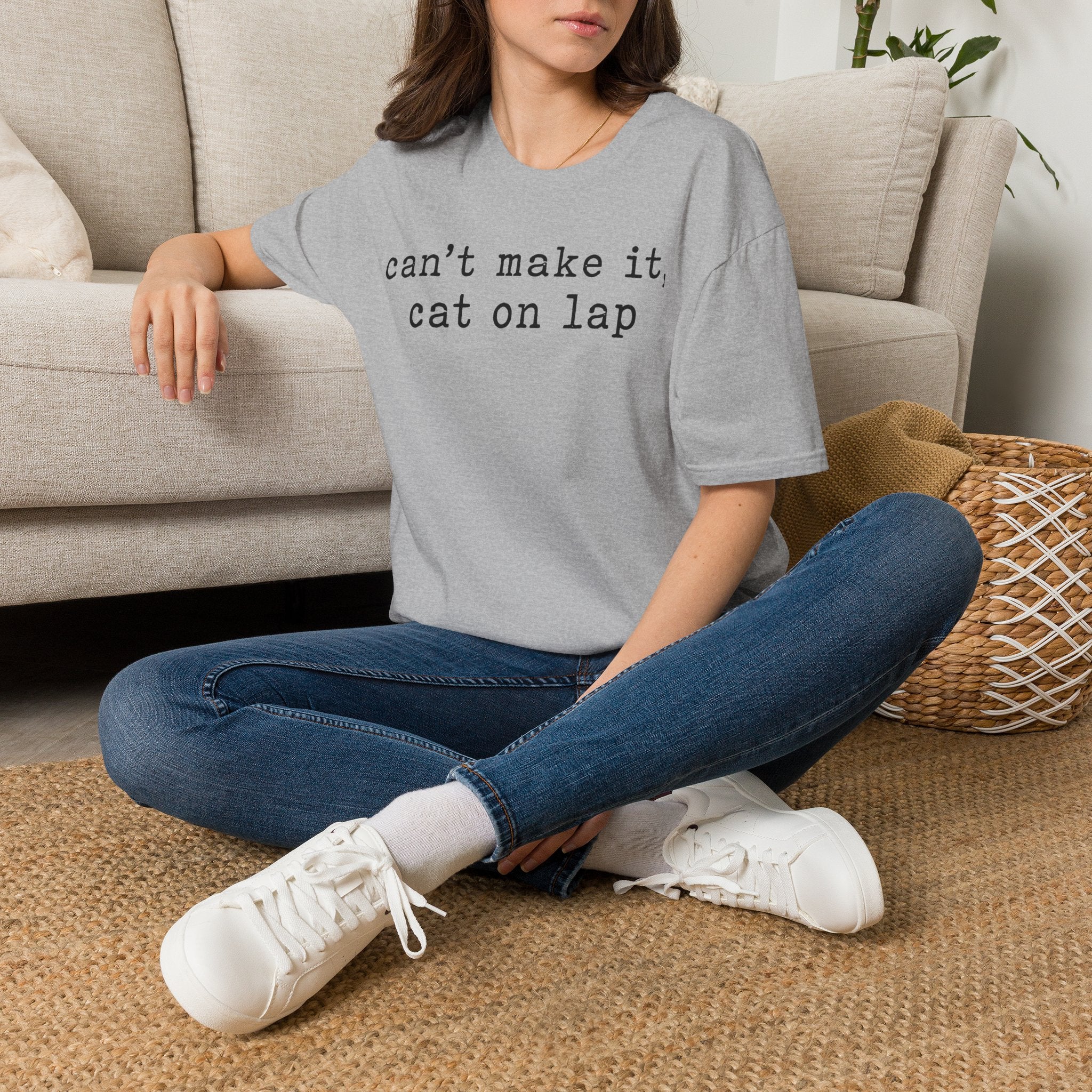 Cant Make It Cat On Lap T-SHIRT