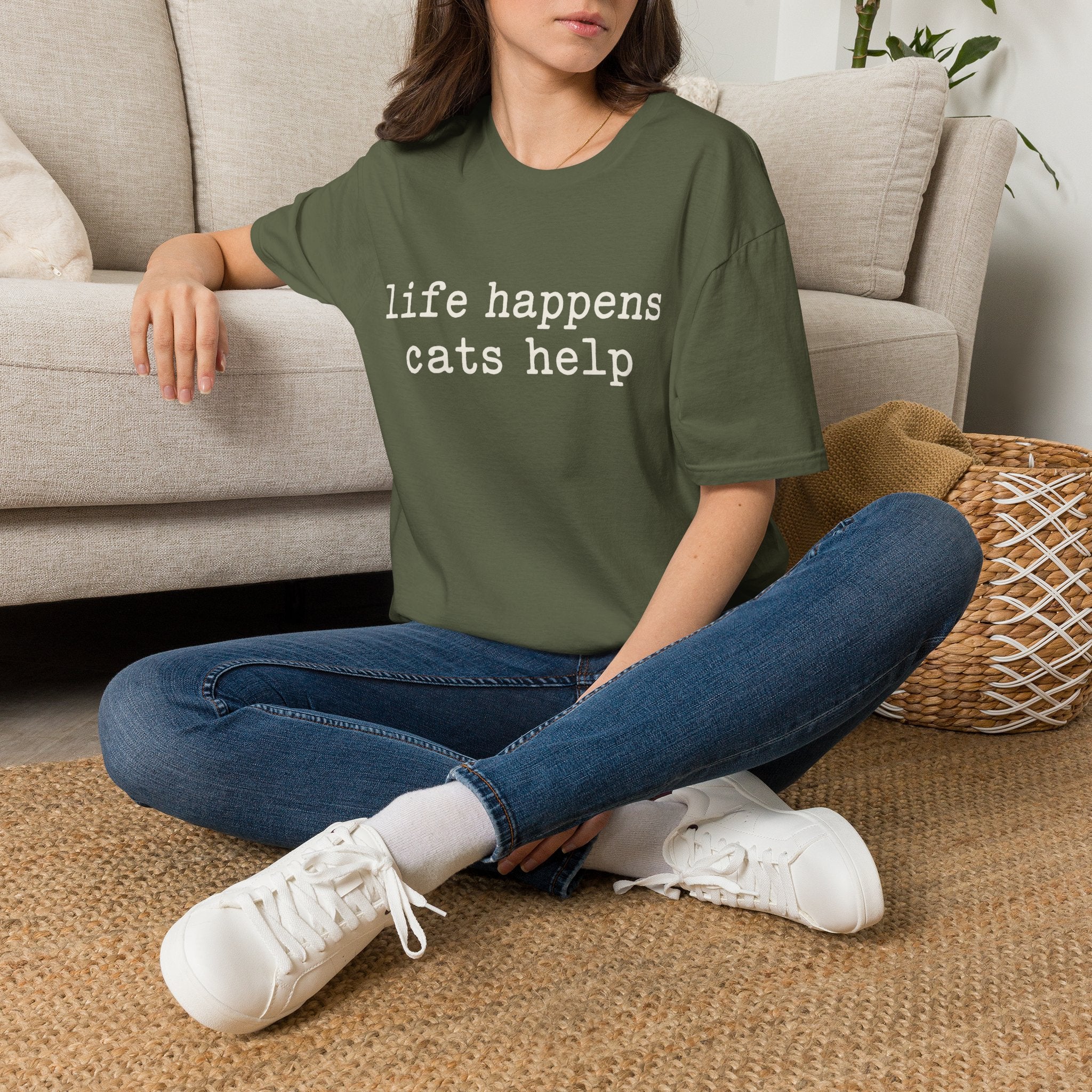 Life Happens Cats Help T-SHIRT