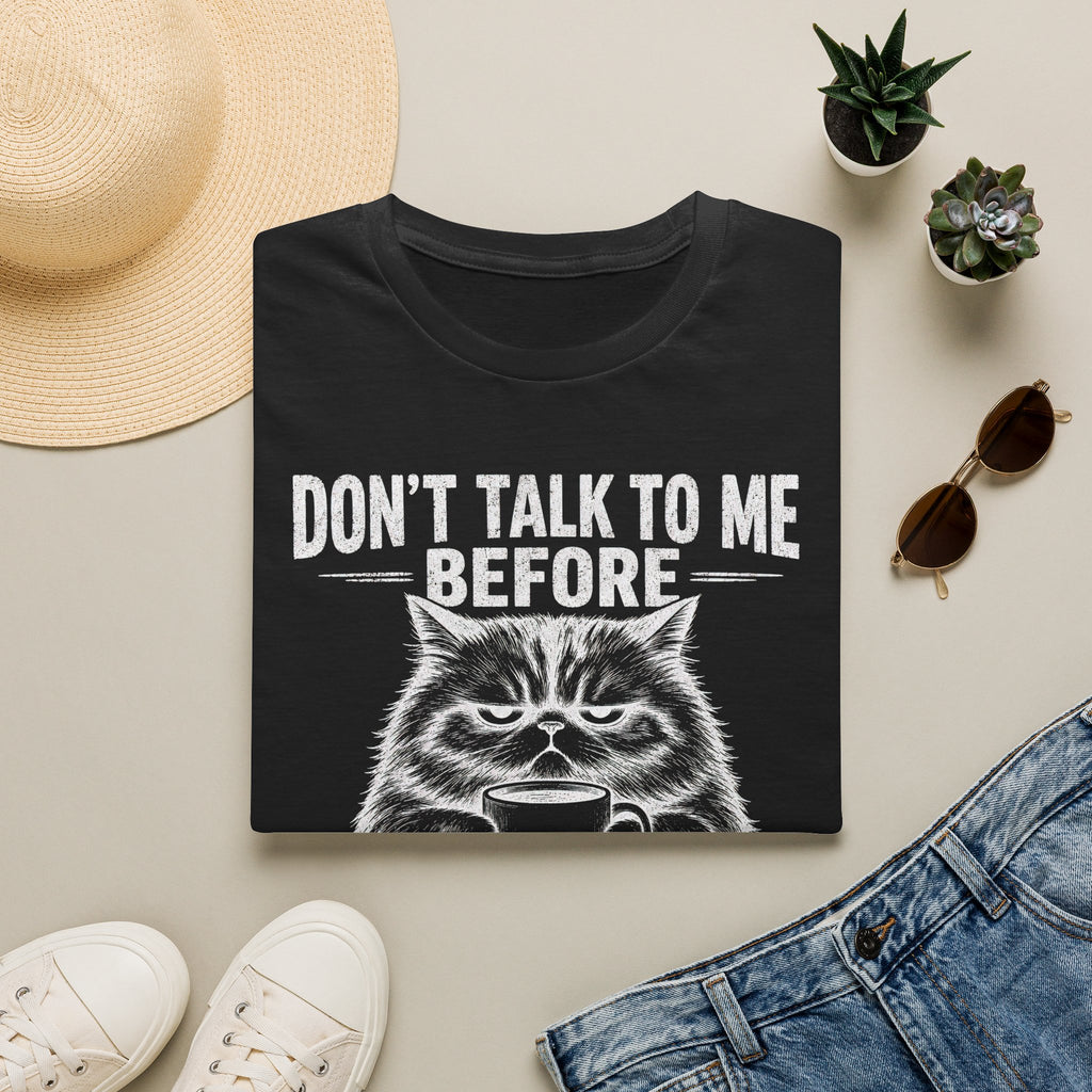Dont Talk To Me Before Coffee And Cat T-SHIRT