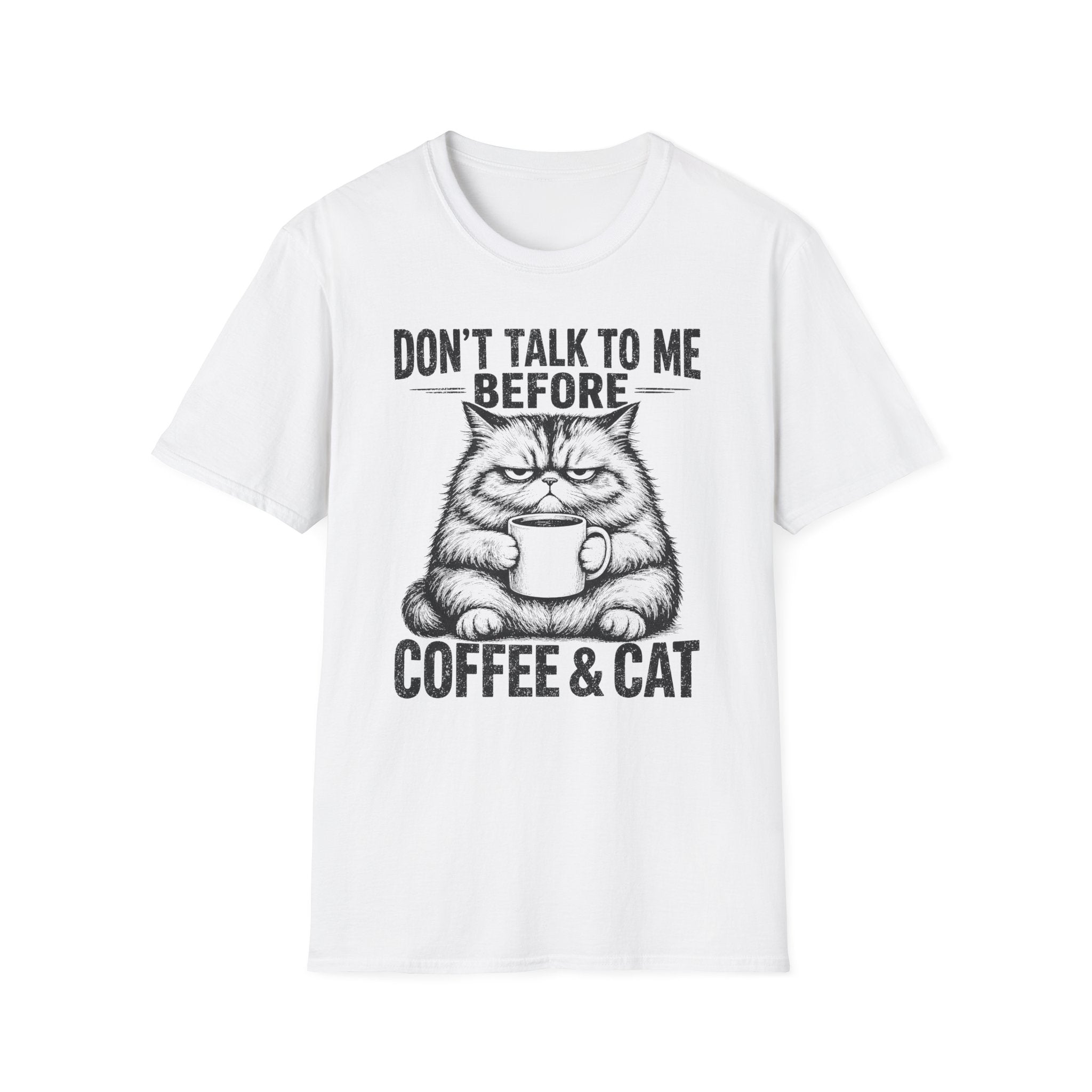 Dont Talk To Me Before Coffee And Cat T-SHIRT