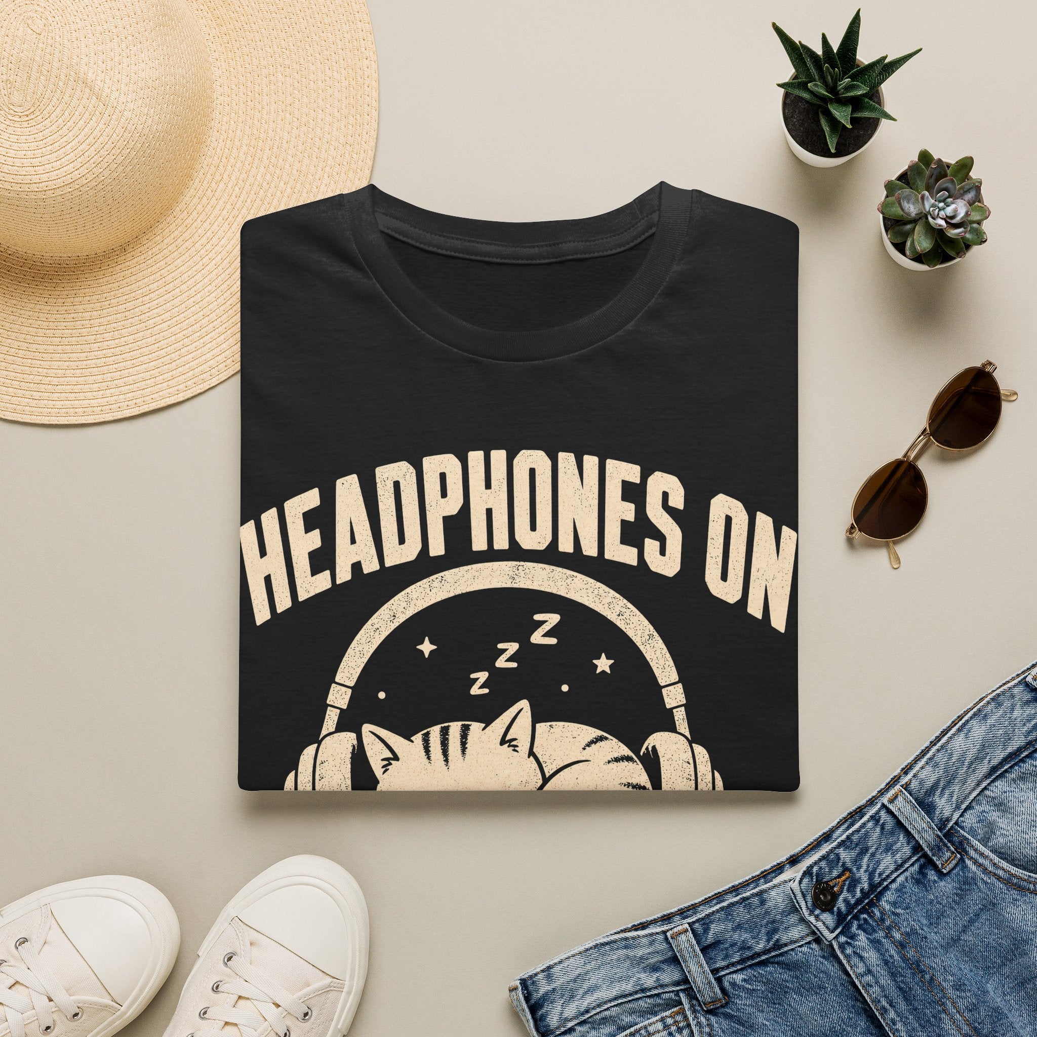 Headphones On World Off T-SHIRT