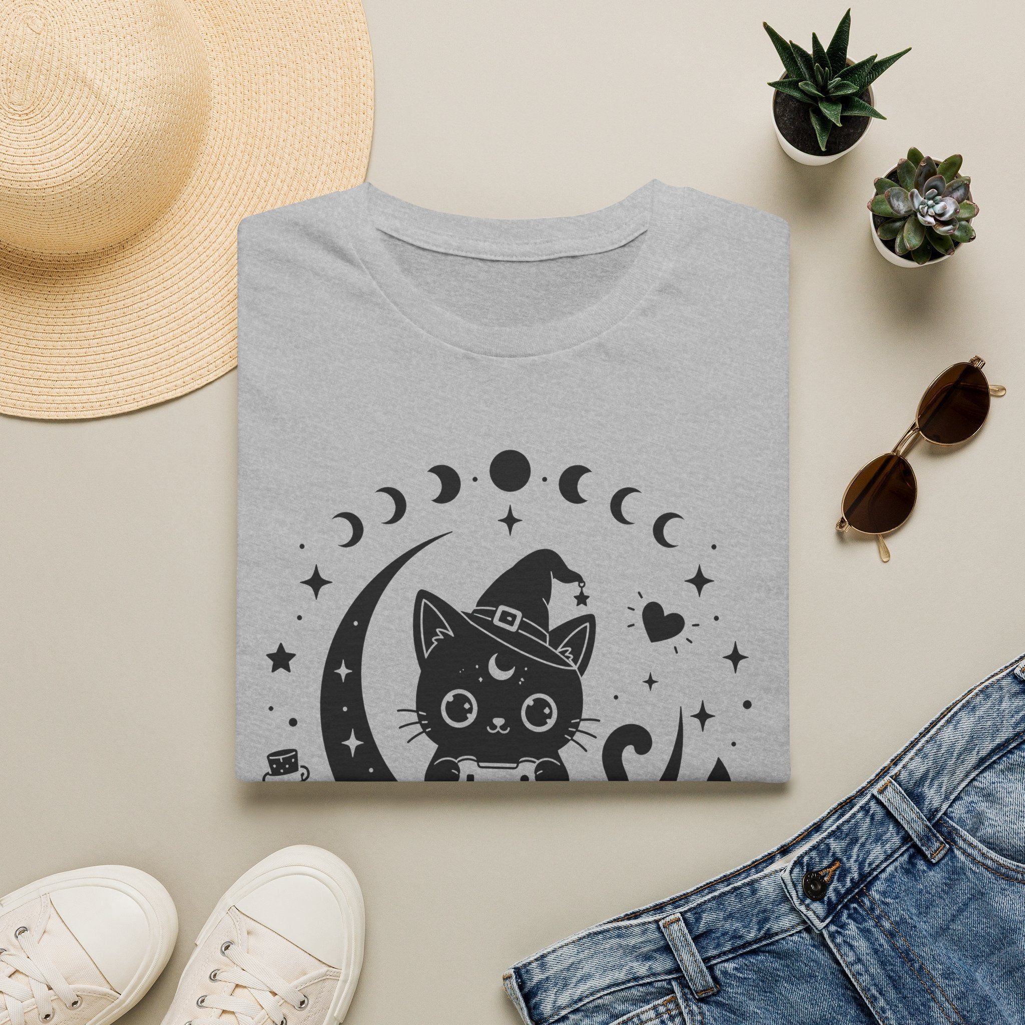 Witchy Familiar Gamer Cat T-shirt
