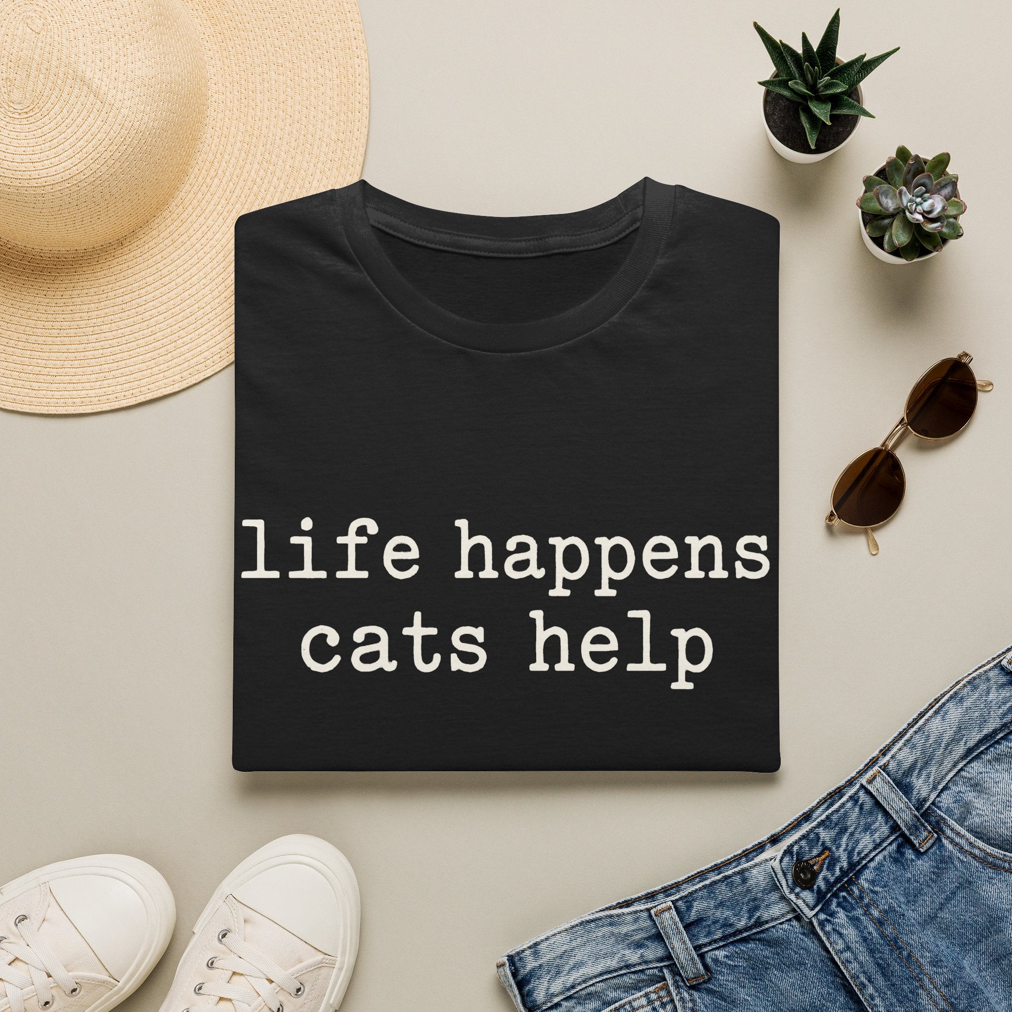 Life Happens Cats Help T-SHIRT