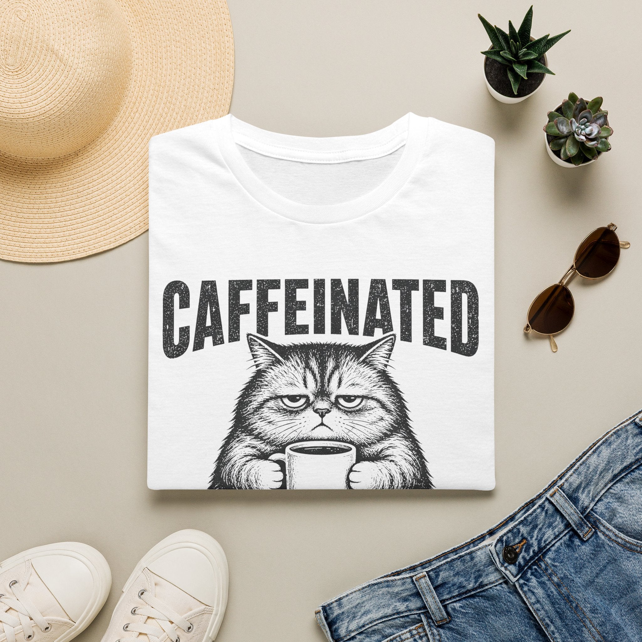 Caffeinated Indoor Cat T-SHIRT