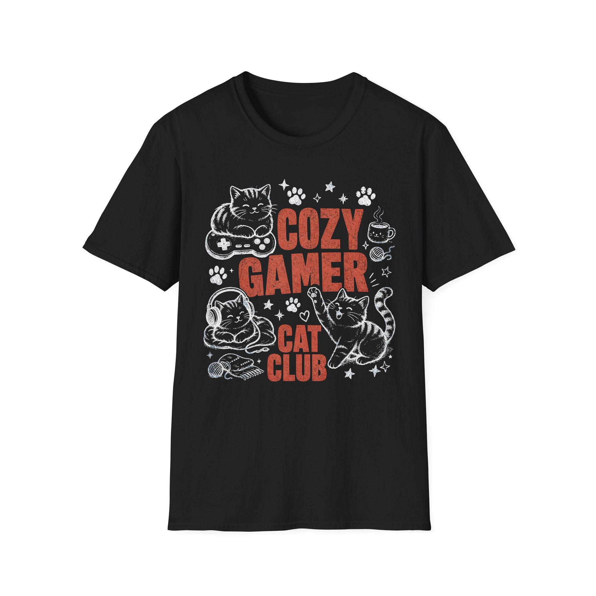 Cozy Gamer Cat Club T-SHIRT